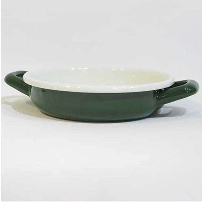 Renkli Emaye Sahan 16 cm Asker Yeşili