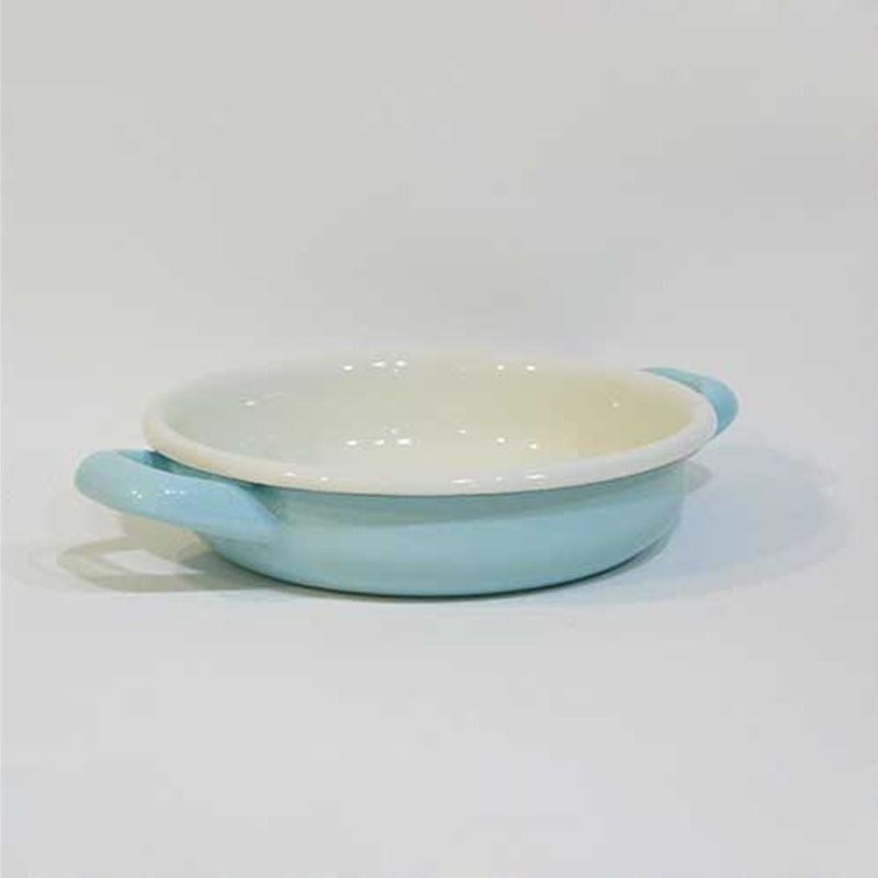 Renkli Emaye Sahan 16 cm Mint Mavi