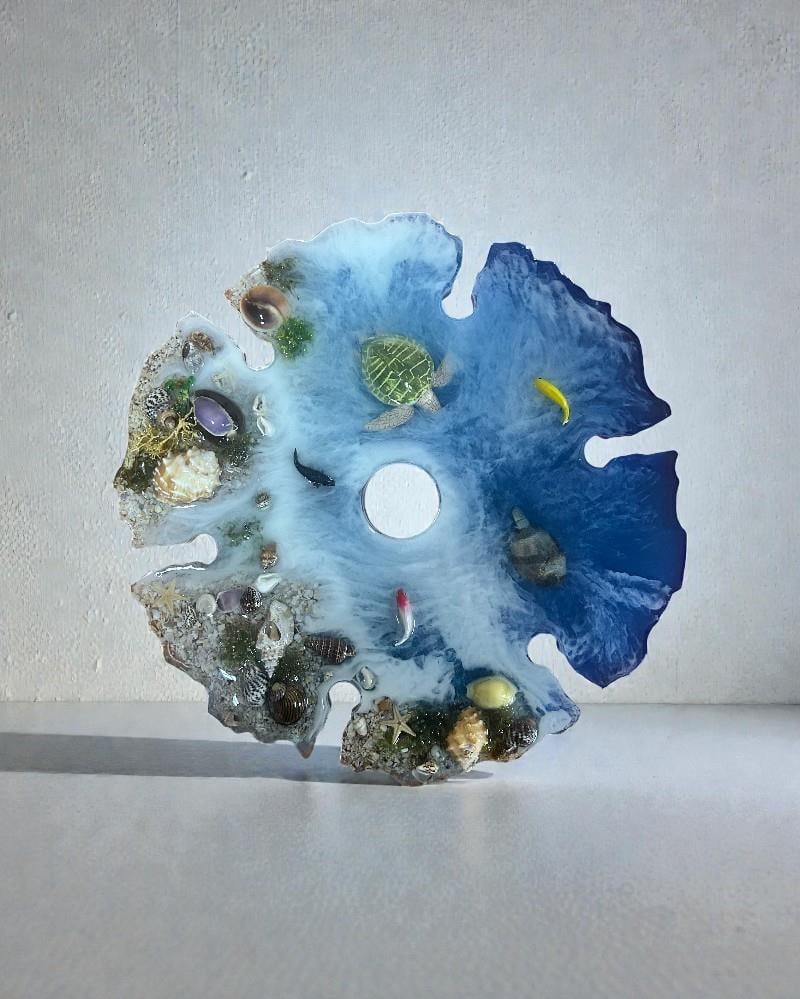 6'LI Şarap Kadehi Tutucu(Kaplumbağalı Deniz Temalı)