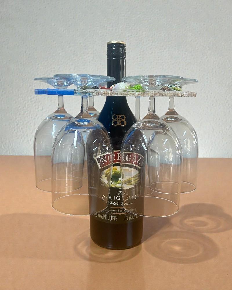 6'LI Şarap Kadehi Tutucu(Ördekli Deniz Temalı)