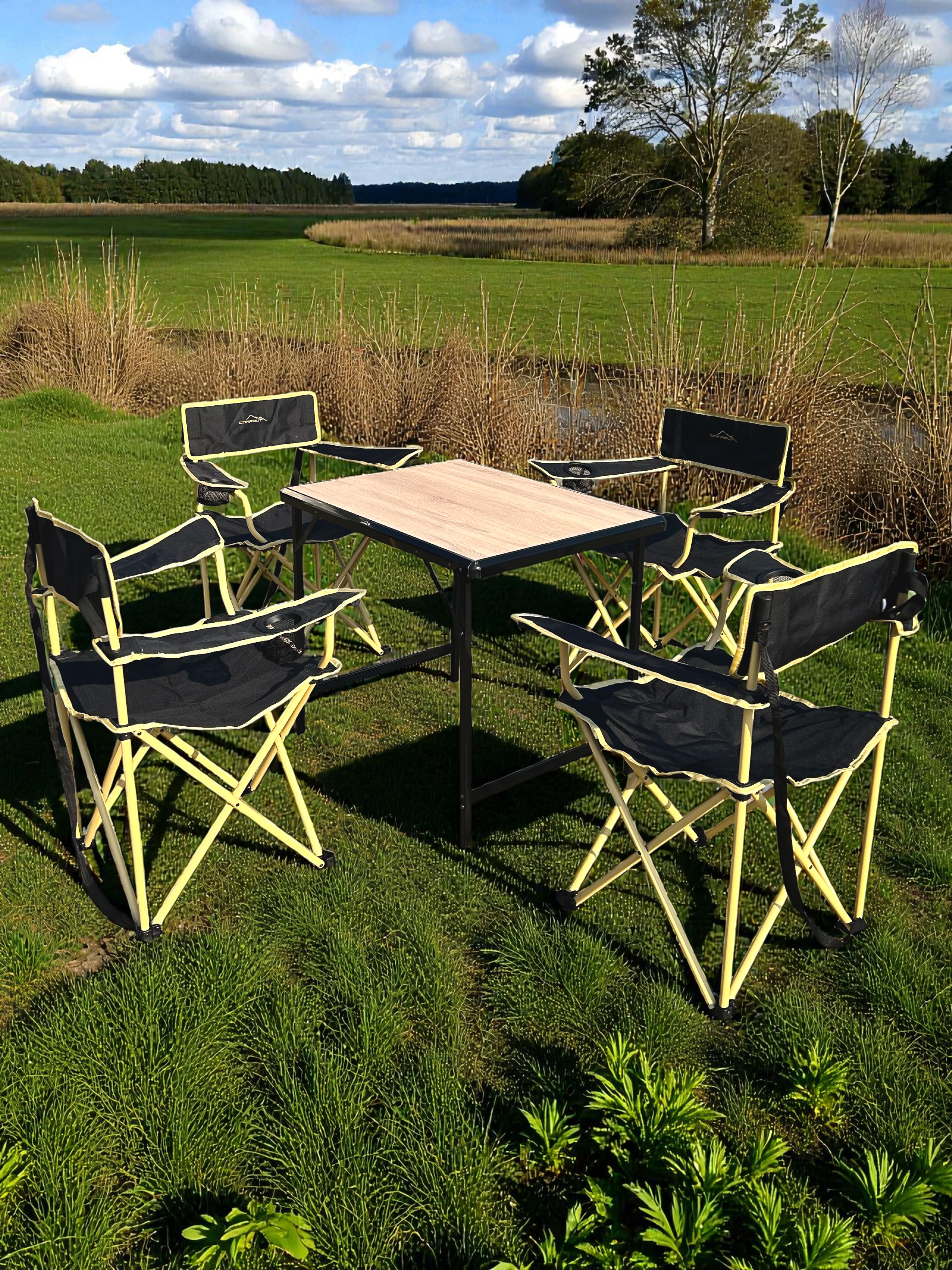 CAMPOUT BÜYÜK MDF +4 SANDALYE SET