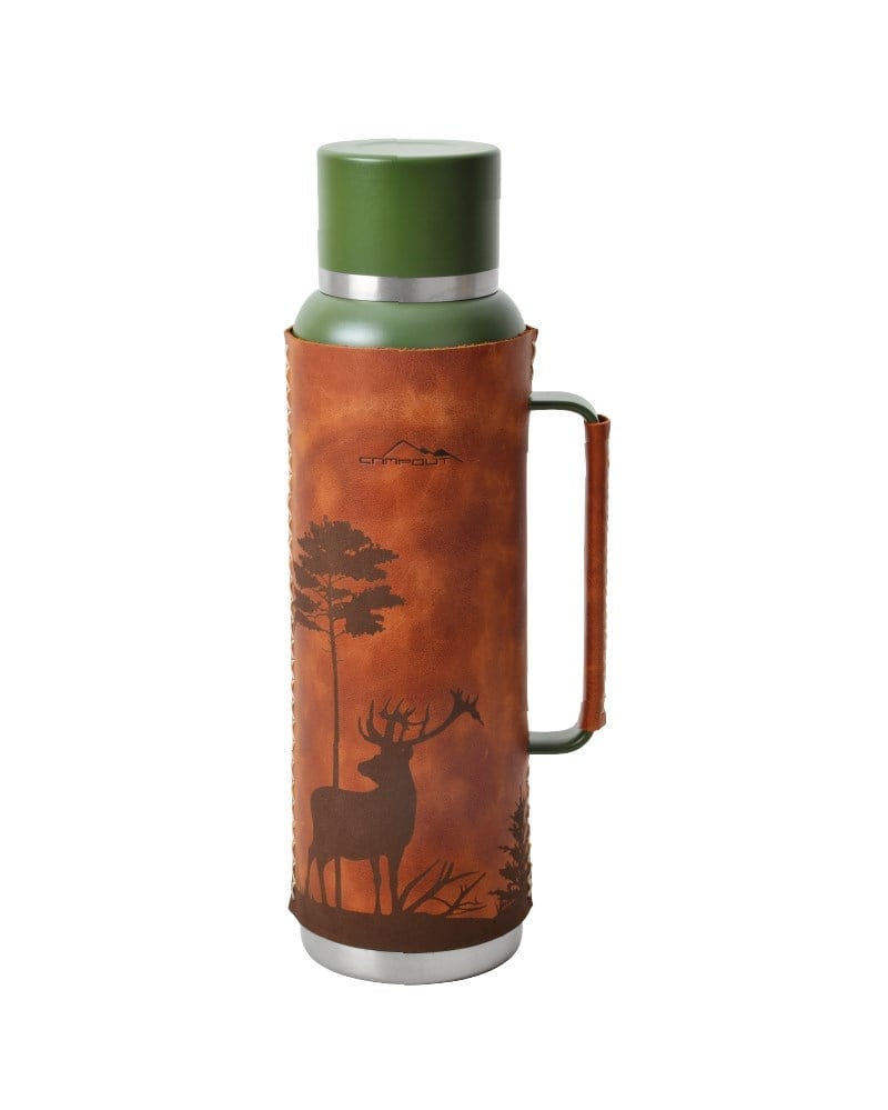 CAMPOUT ÇİFT KATMANLI TERMOS 1500 ML DERİ KAPLI