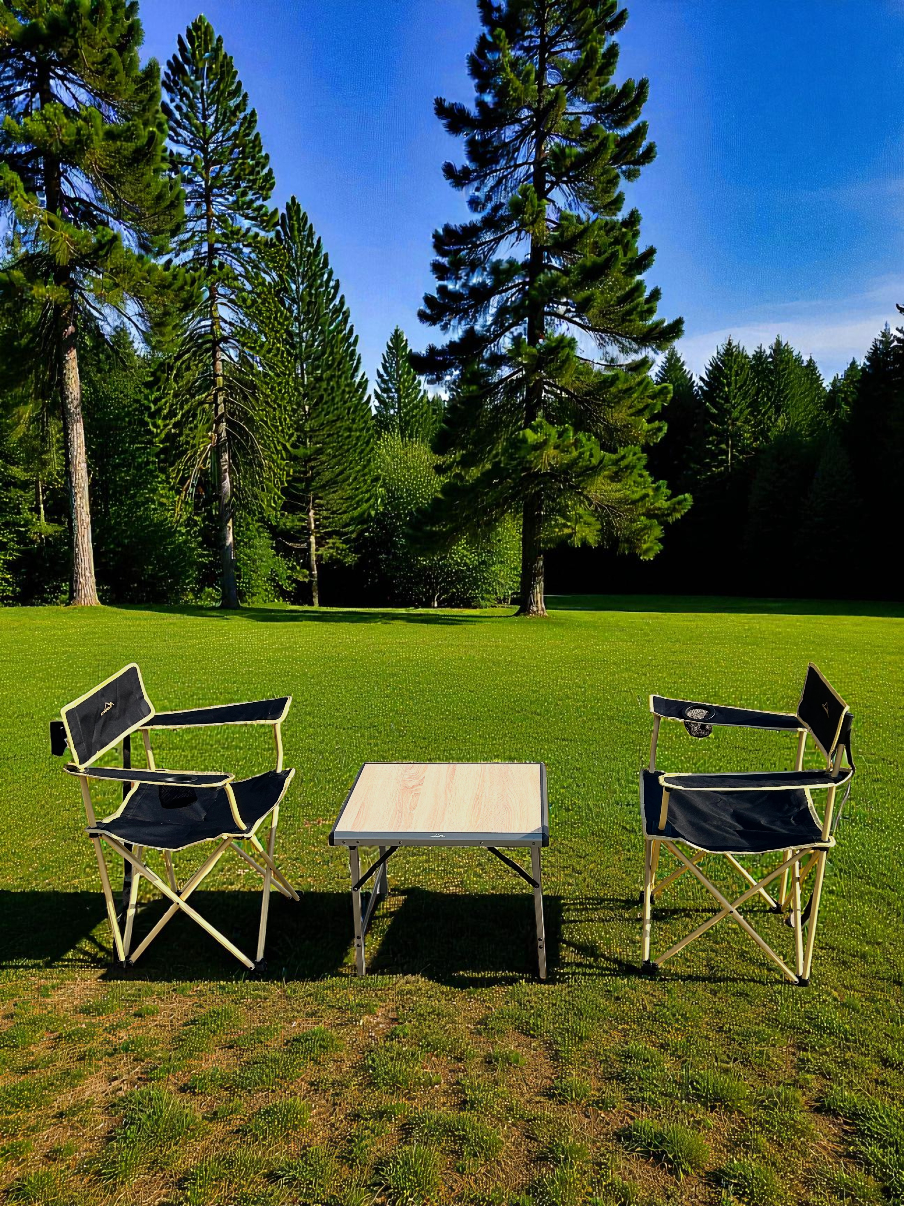 CAMPOUT KÜÇÜK MDF +2 MOGAN SANDALYE SET