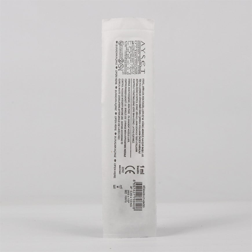 Ayset 1 CC İnsülin Enjektörü 250'li Paket