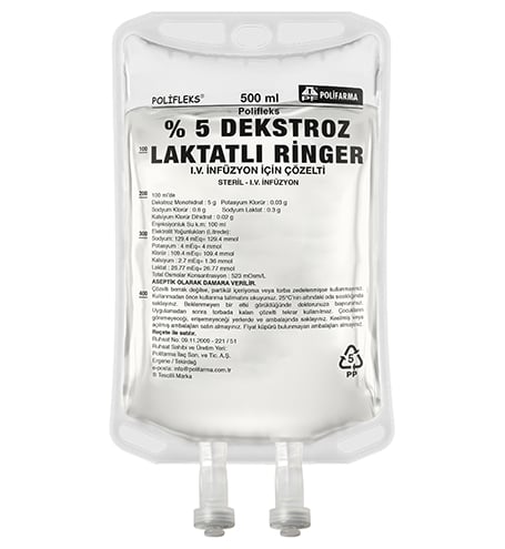 Dekstroz %5 Laktatlı Ringer PP 500 ML Setsiz