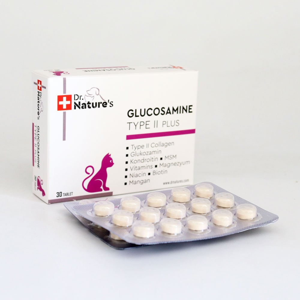 Dr. Nature's Glucosamine Type II (Kediler İçin Eklem Destekleyici Besin Takviyesi) 30 Tablet