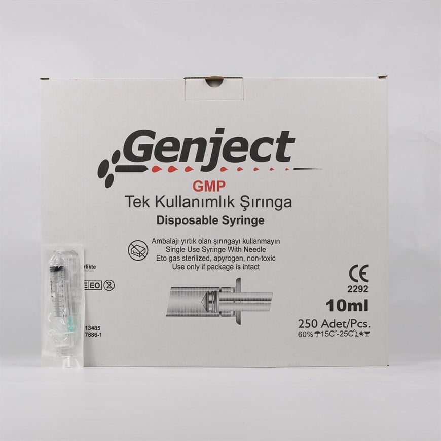 Genject 10 CC 3 Parça (CONTALI) Yeşil Enjektör 250'li Paket