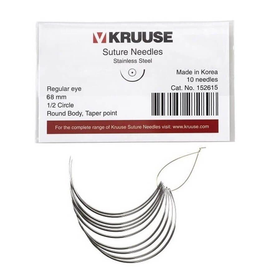 Kruuse Sütür İğnesi Regular 1/2 Yuvarlak 68 MM 10'lu Paket