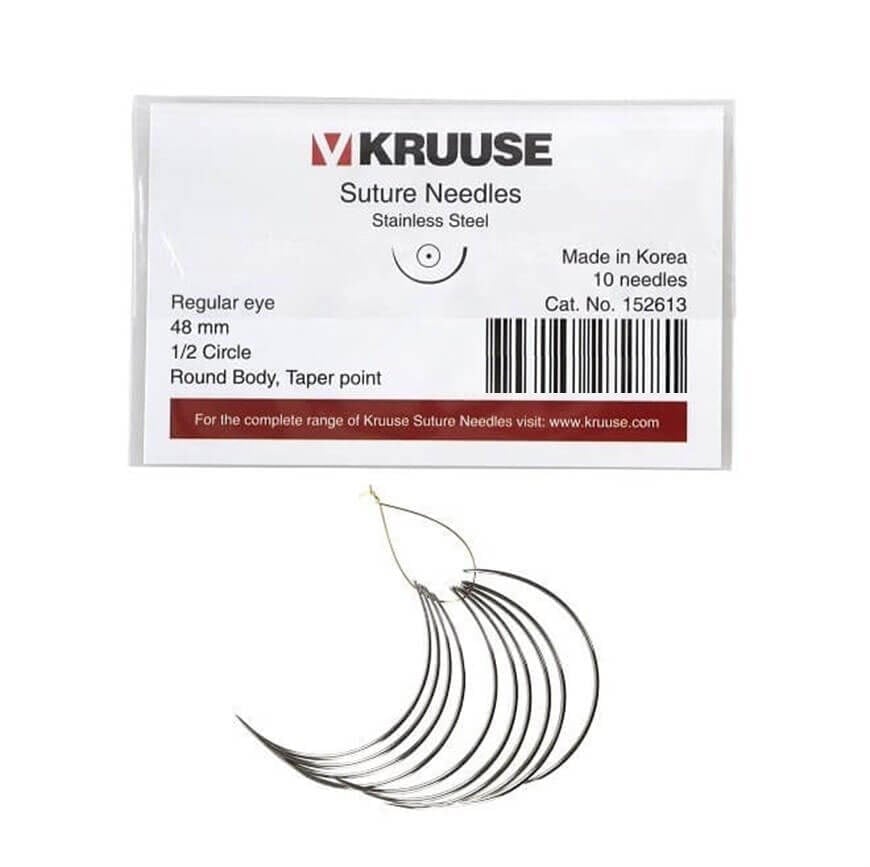 Kruuse Sütür İğnesi Regular 1/2 Yuvarlak 48 MM 10'lu Paket