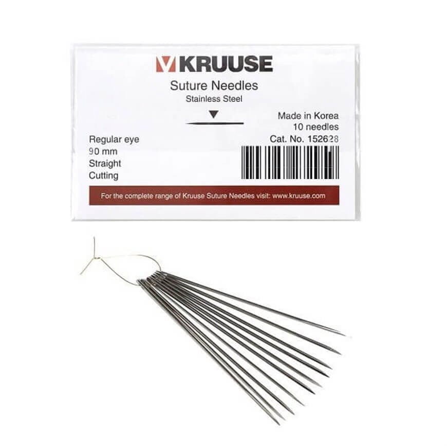 Kruuse Sütür İğnesi Regular Düz Keskin 90 MM 10'lu Paket