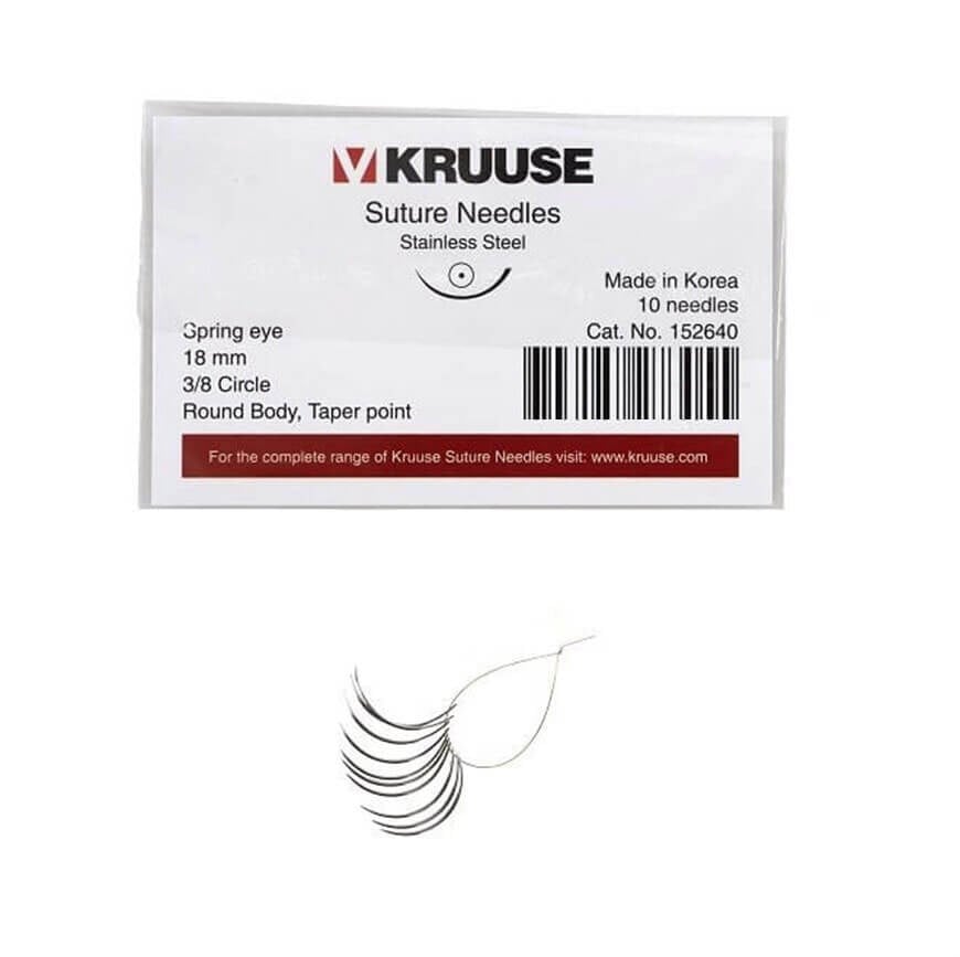 Kruuse Sütür İğnesi Spring 3/8 Yuvarlak 18 MM 10'lu Paket