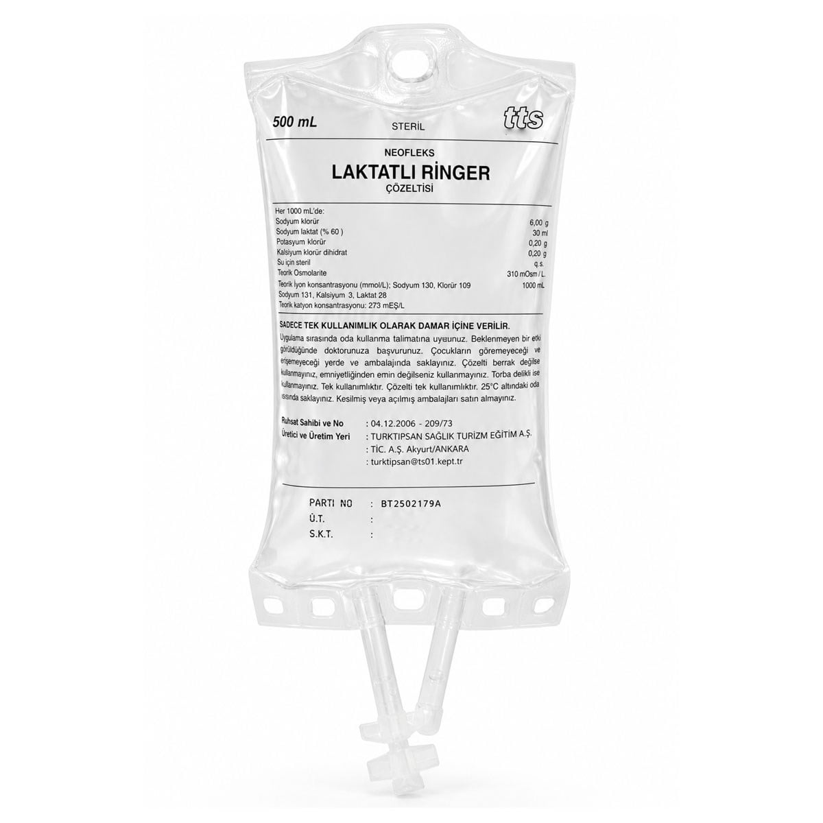 Laktatlı Ringer 500 ML Setsiz Serum
