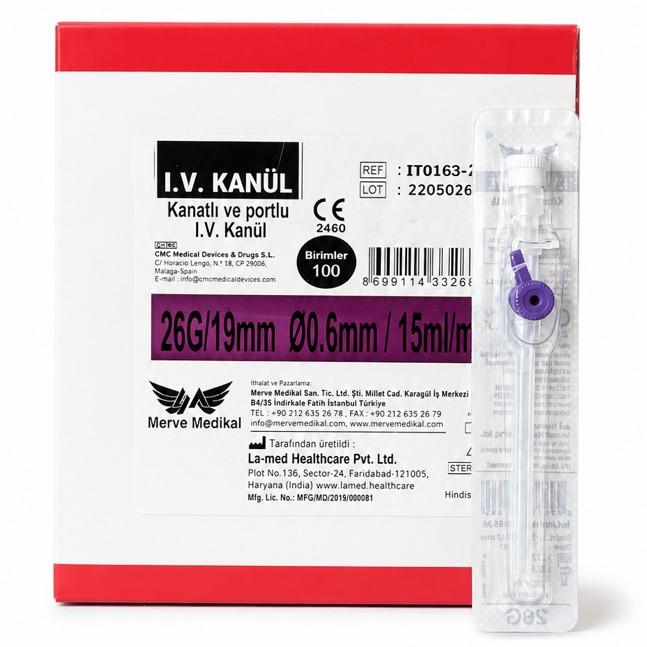 Lamed Branül (İntraket) Mor (26G) 100'lü Paket