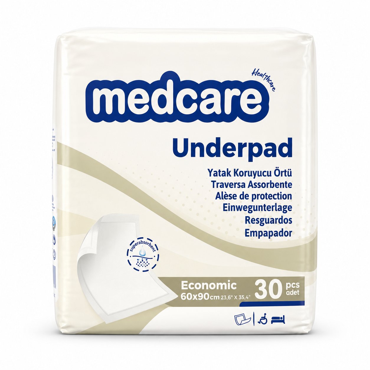 Medcare Sermeli Bez (Hasta Alt Bezi) 60 Cm*90 Cm 30'lu Paket
