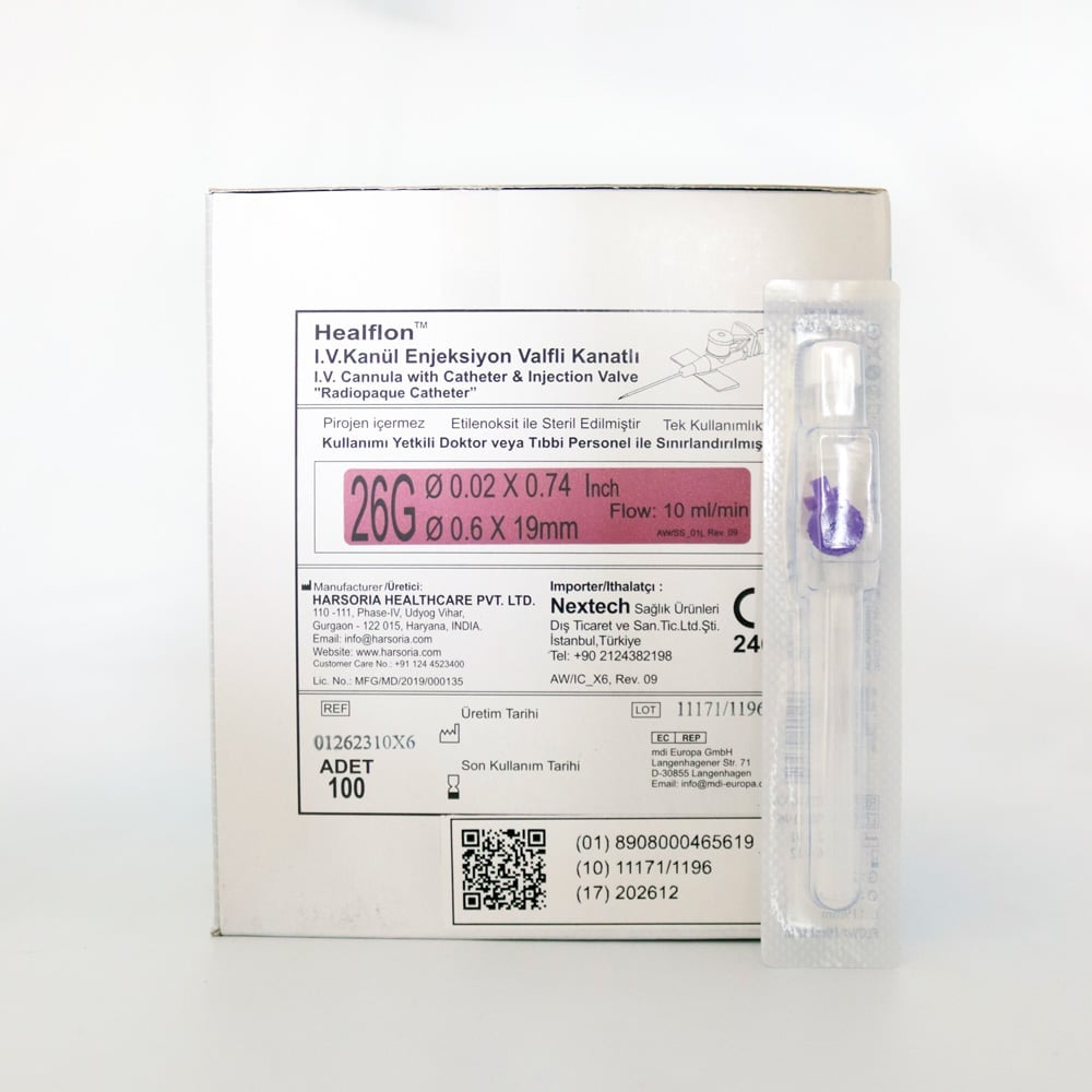 Nextech Branül (intraket) Mor (26G) 100'lü Paket 