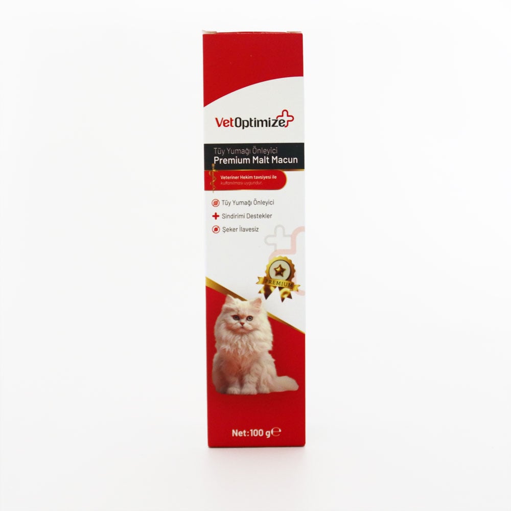 VetOptimize Kediler İçin Malt Macun (Tüy Yumağı Önleyici Anti- Hairball) 100 Gr