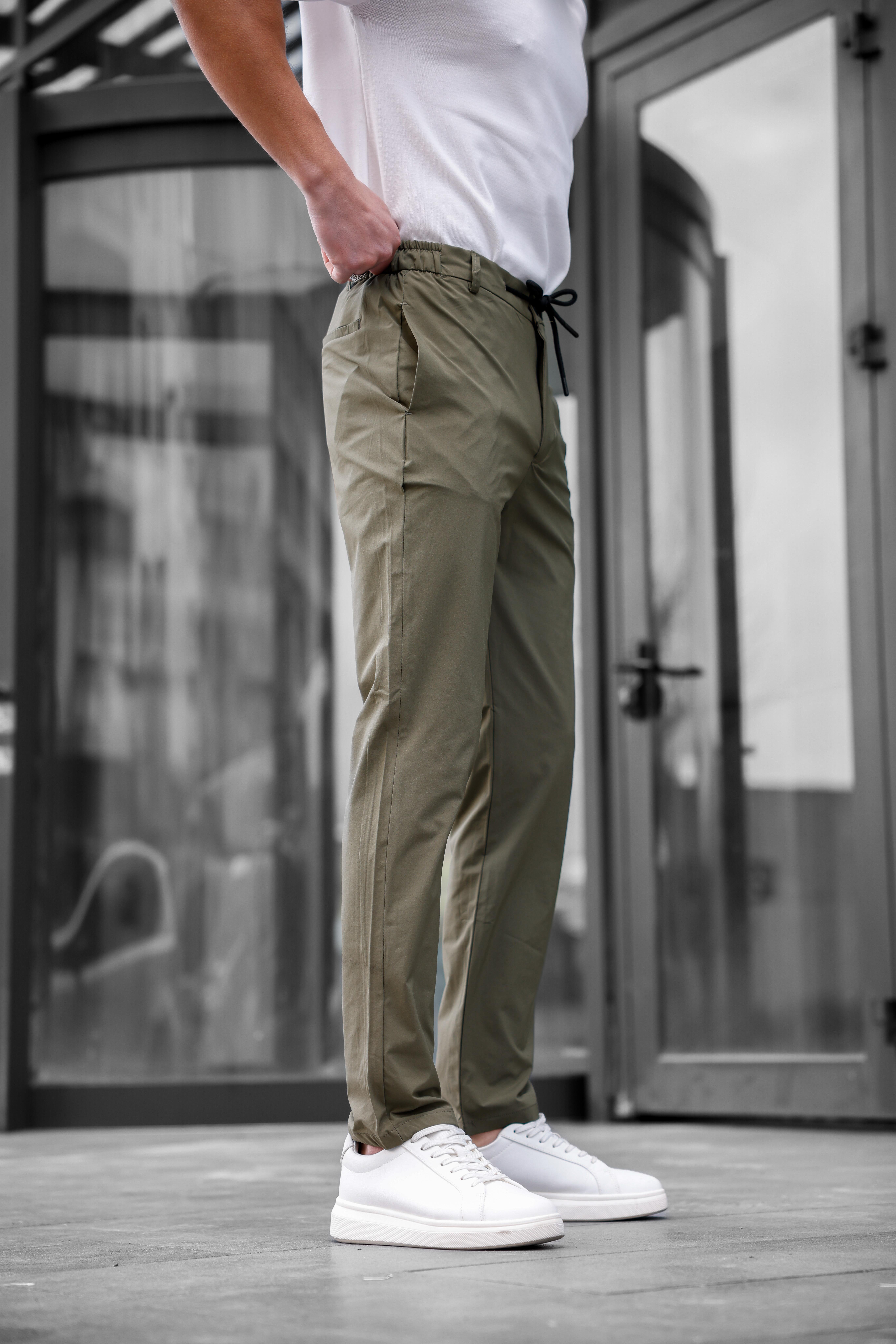 Jogger Paraşüt Kumaş Haki Renk Erkek Pantolon