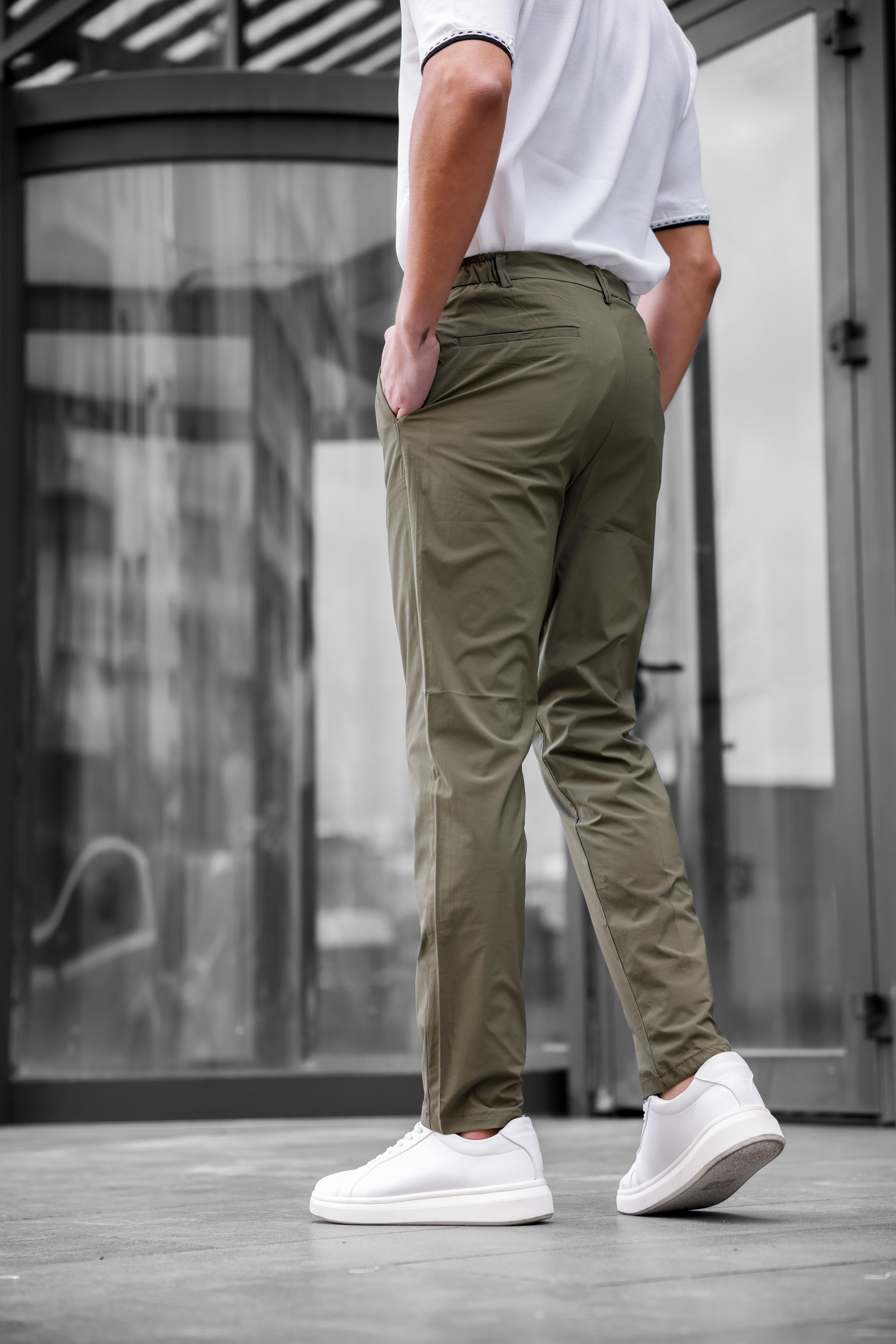 Jogger Paraşüt Kumaş Haki Renk Erkek Pantolon