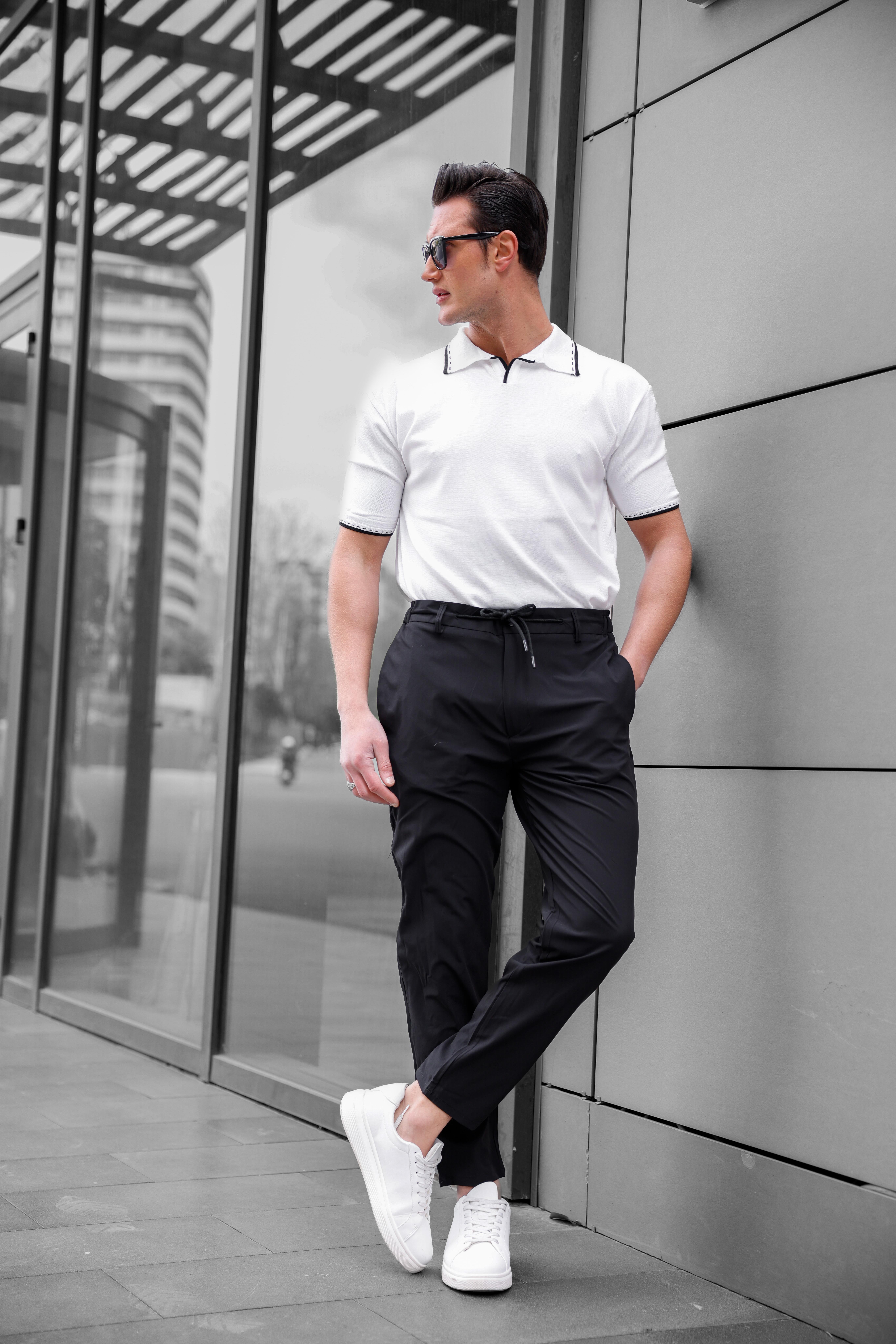 Jogger Paraşüt Kumaş Siyah Renk Erkek Pantolon