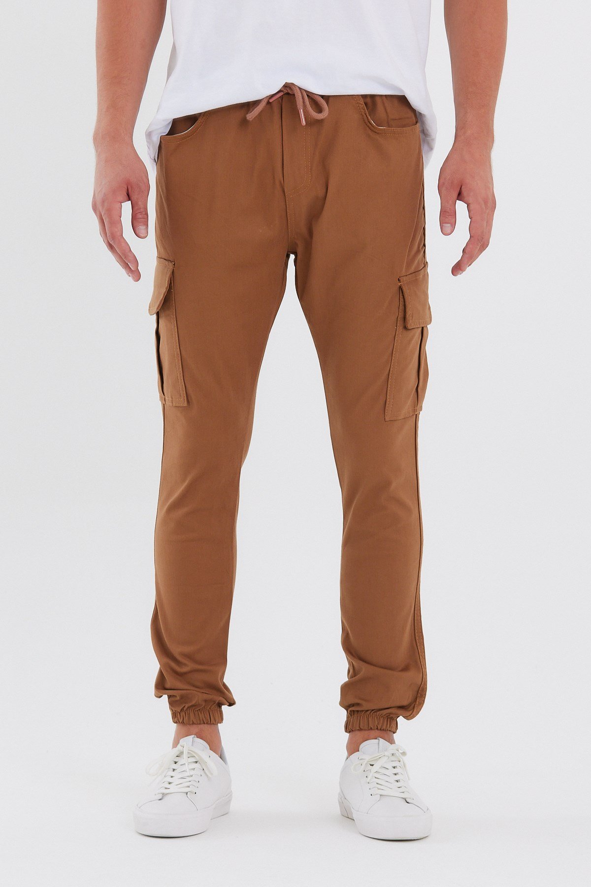 Camel Renk Çift Cep Kargo Spor Pantolon