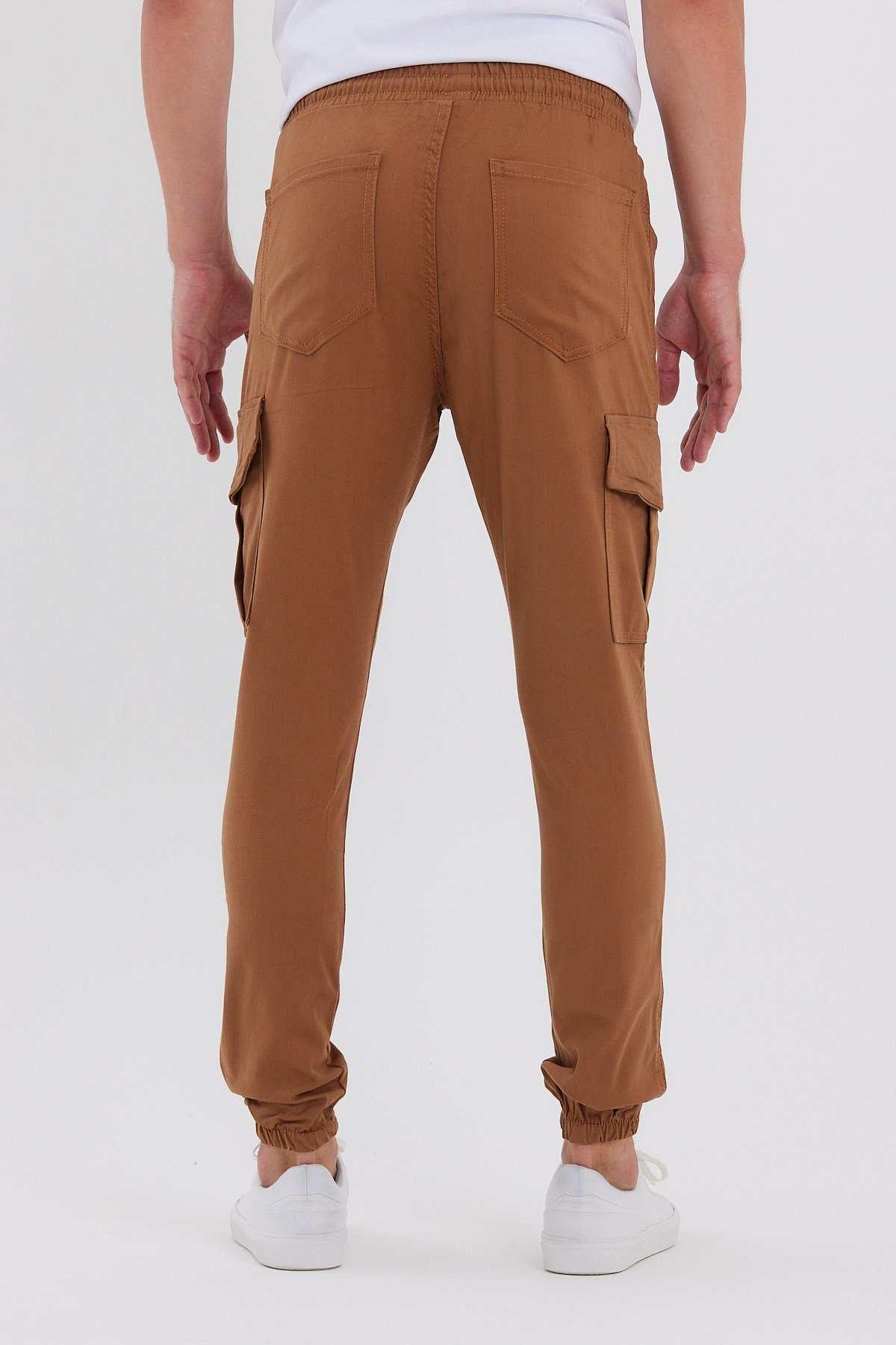 Camel Renk Çift Cep Kargo Spor Pantolon