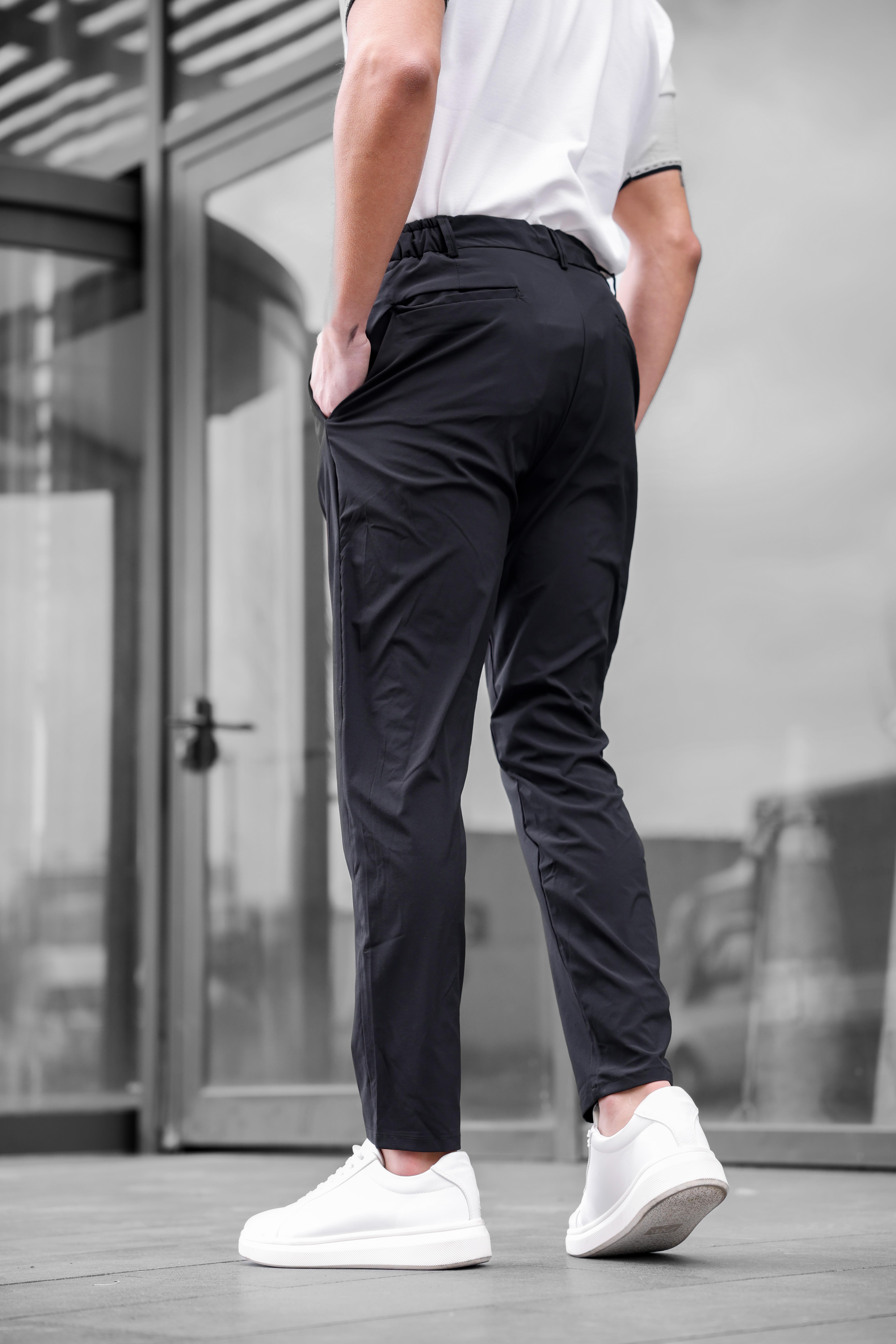 Jogger Paraşüt Kumaş Siyah Renk Erkek Pantolon