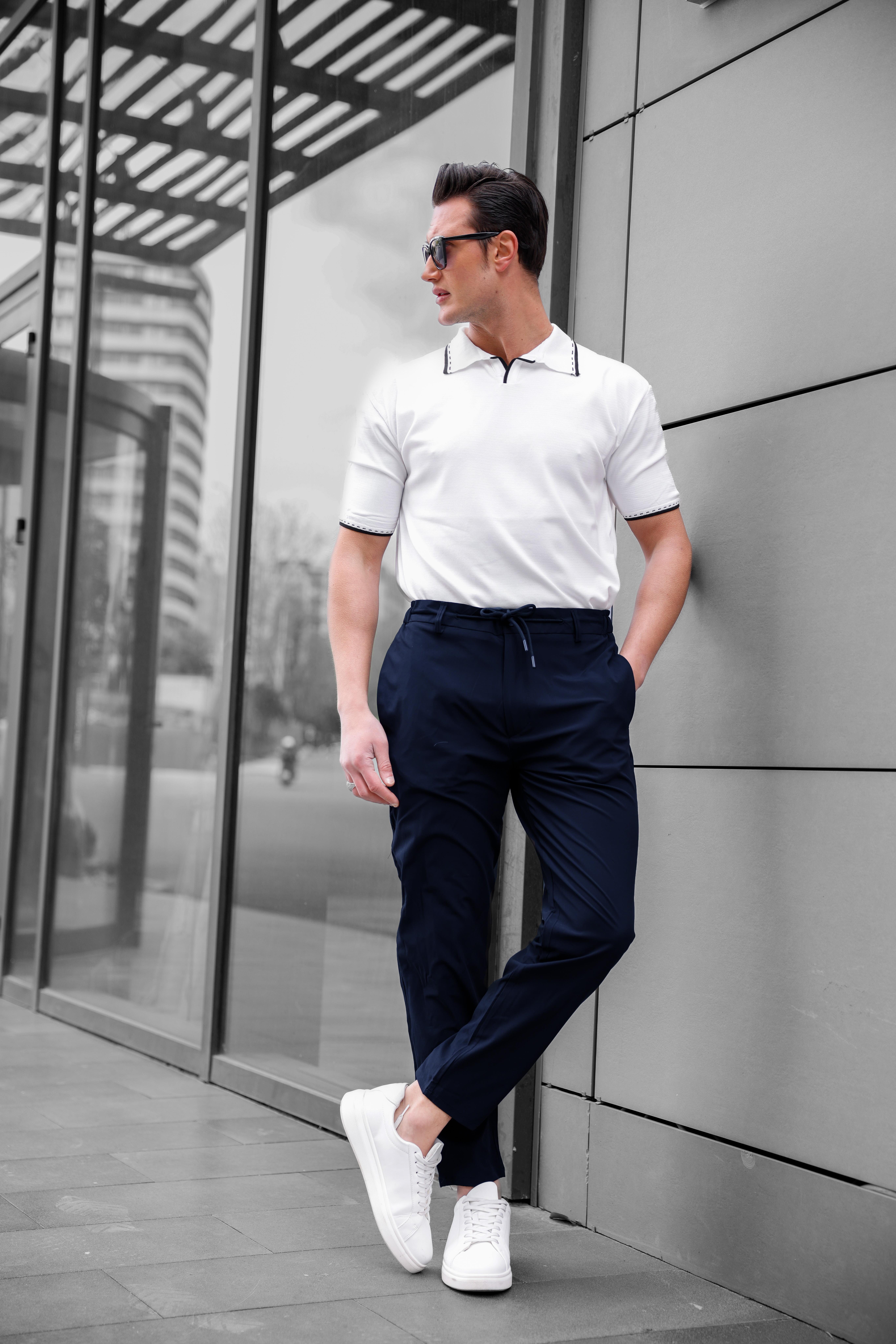 Jogger Paraşüt Kumaş Lacivert Renk Erkek Pantolon