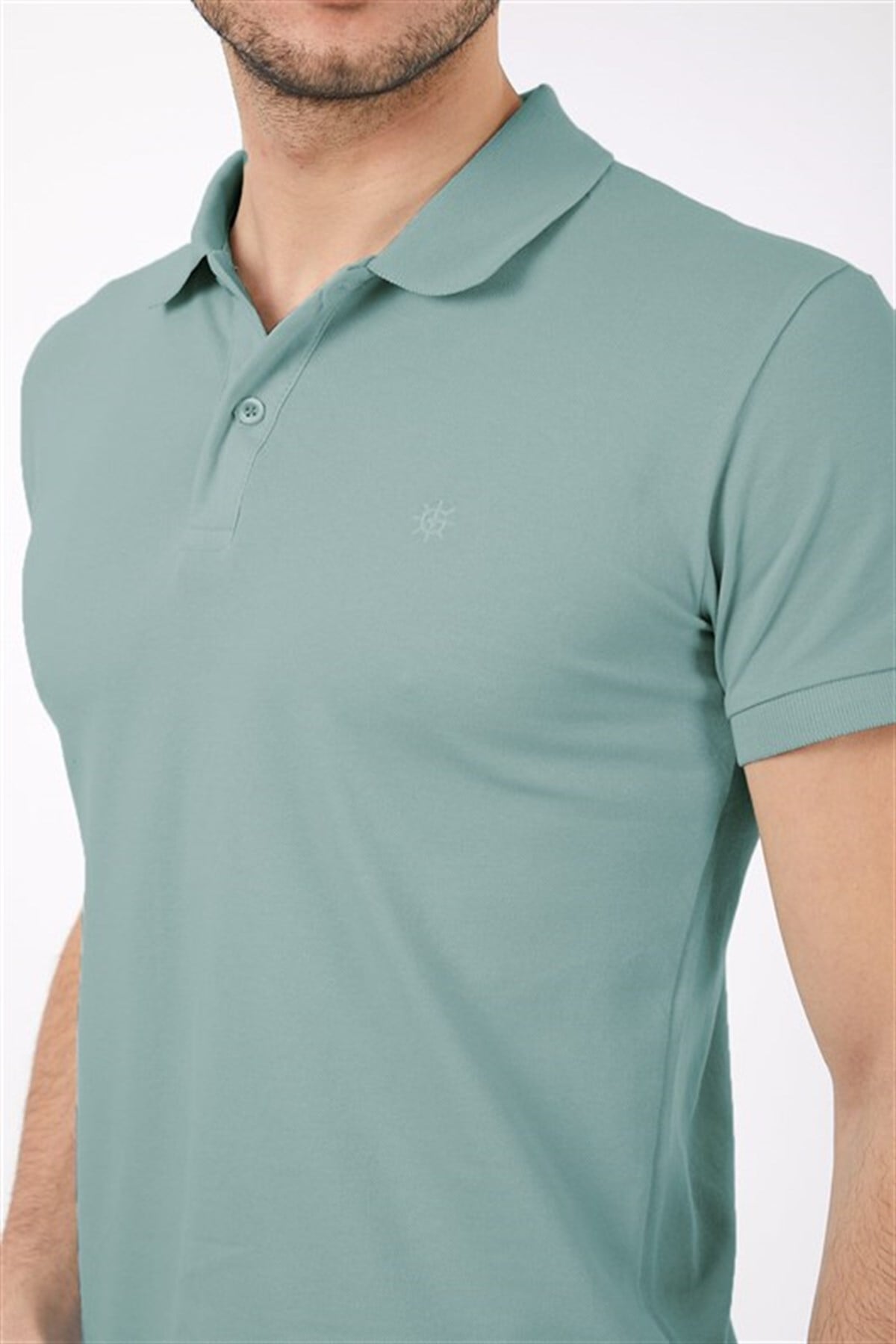 Koyu Mint Renk Polo Yaka Erkek Tişört