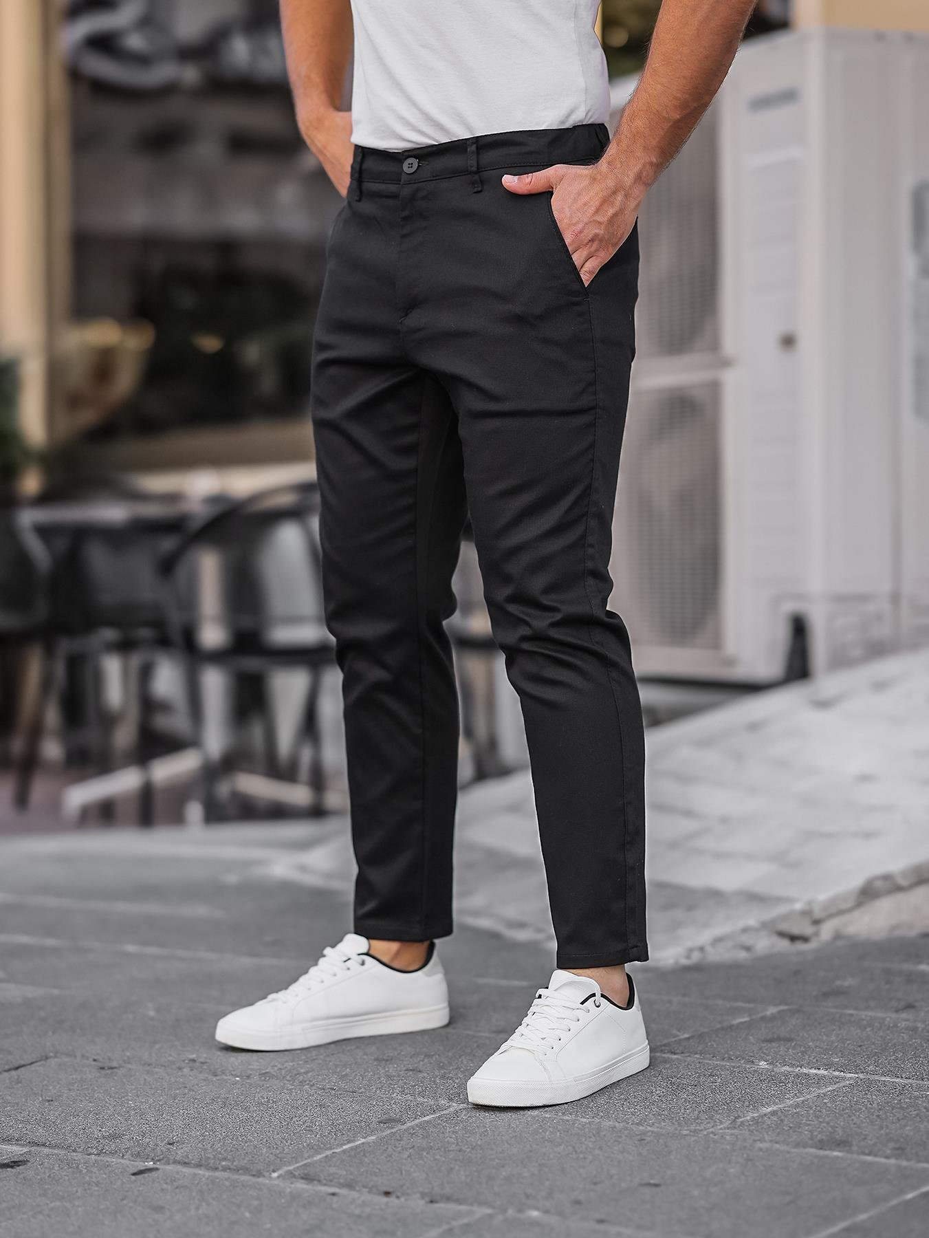 Siyah Renk Armürlü Gabardin Pantolon