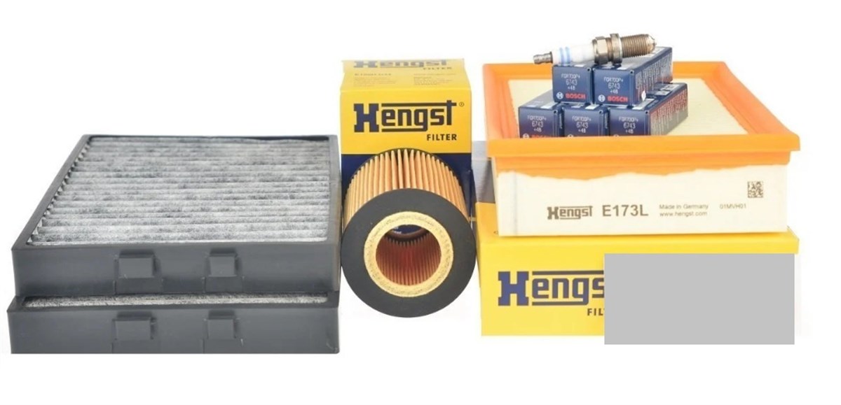 Bmw 5 Serisi E39 Kasa 520i Periyodik Bakım Filtre Seti Bujili Hengst Marka  64112182533-13721730449-11427512300-12129071003 