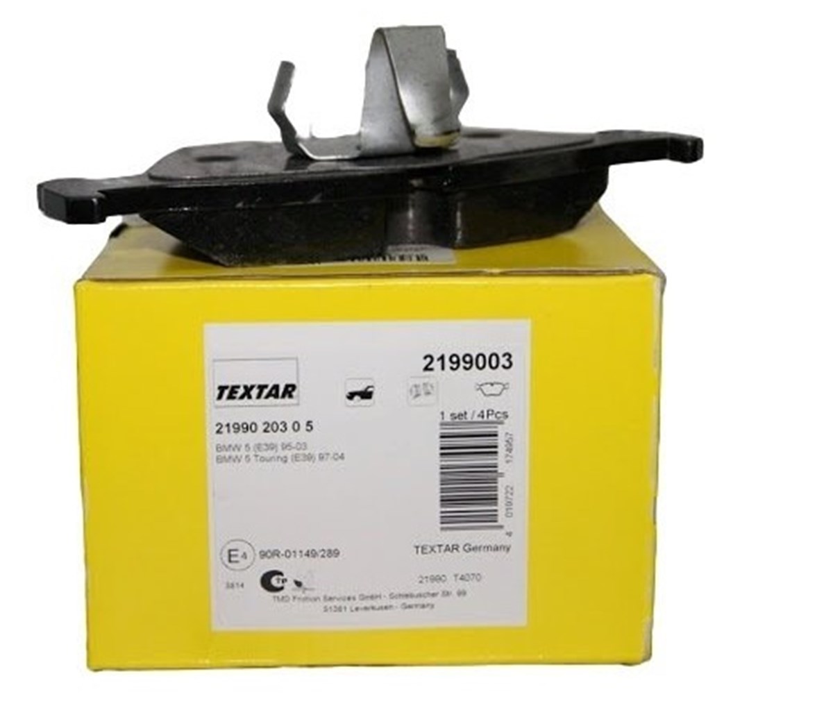 Bmw E39 Kasa 520i Ön Fren Balata Takımı Textar Marka 34116761278