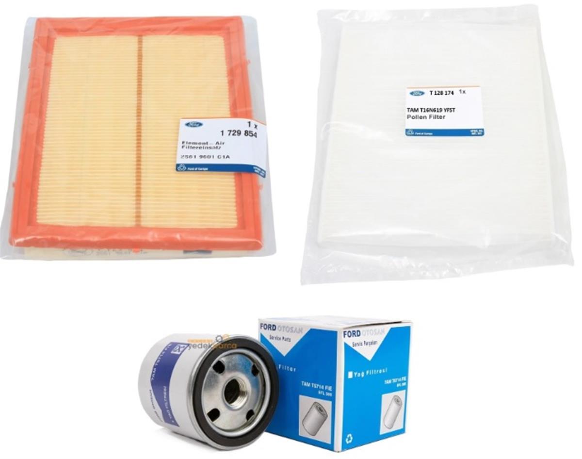 Ford Fiesta 2003-2007 1.4 Benzinli Periyodik Yağ Bakım Filtre Seti Ford Orjinal Marka 1729854-97MM6714B7A-TAMT16N619YFST