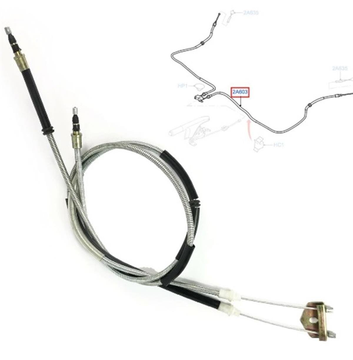 Ford Fusion 2003-2007 Orta El Fren Teli 2 Parça Cavo Marka 6N112A603AB