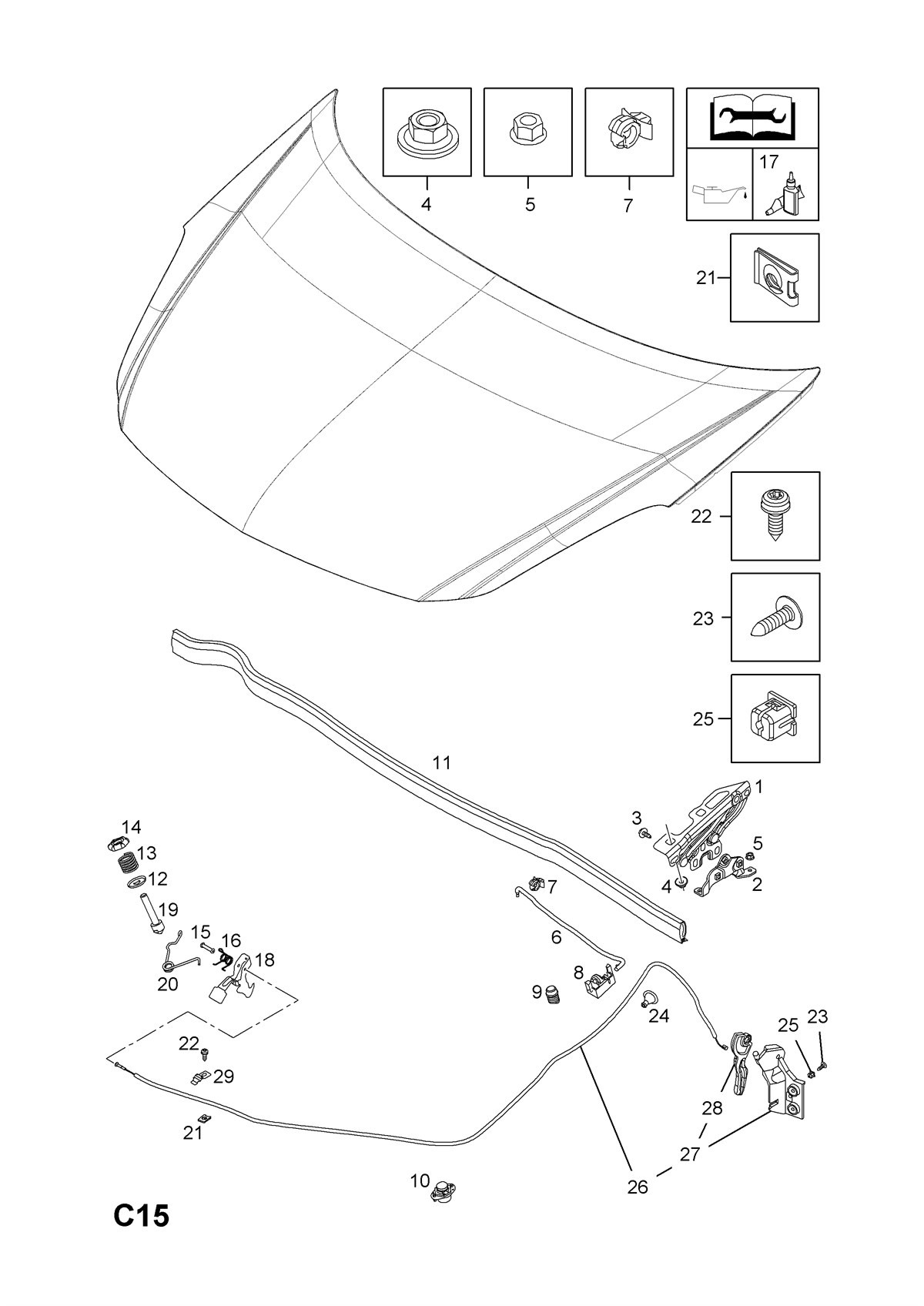 Opel Corsa D Ön Kaput Teli General Motors Marka