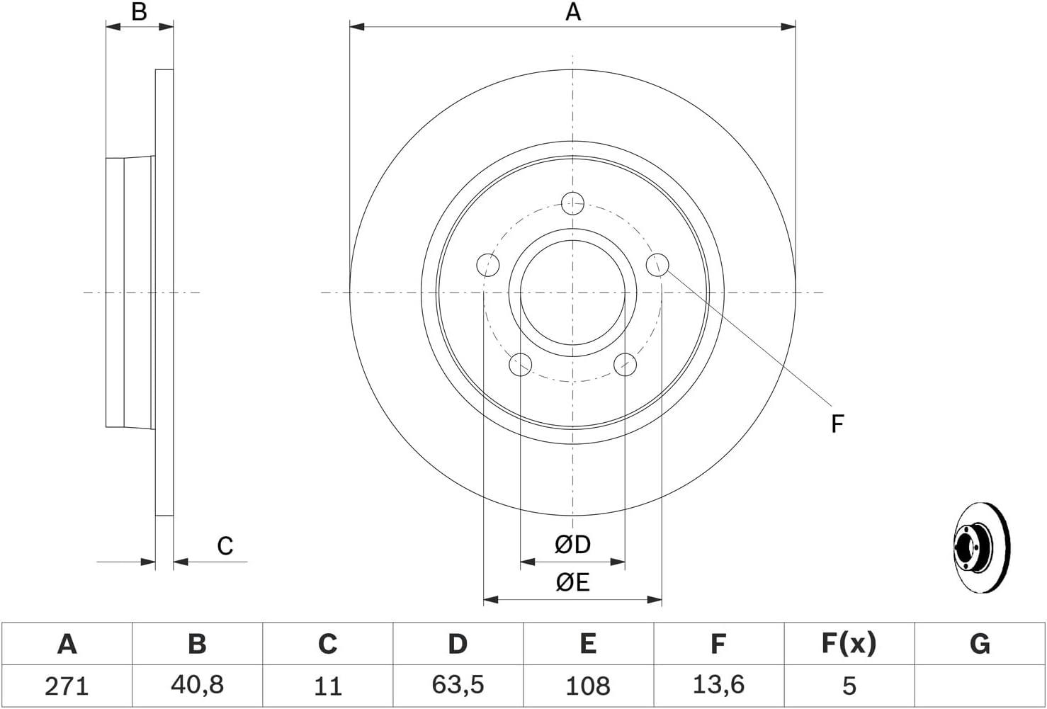BOSCHPolo 2010 - 2016 Ön Fren Diski Takım BOSCH MarkaBOSCH-6R0615301-.