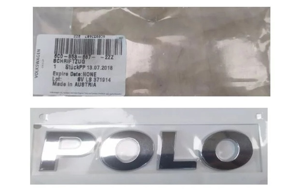 Volkswagen Polo 2015 - 2018 Model Arası Arka Bağaj Kapak Model Yazısı Orijinal 6C08536872ZZ