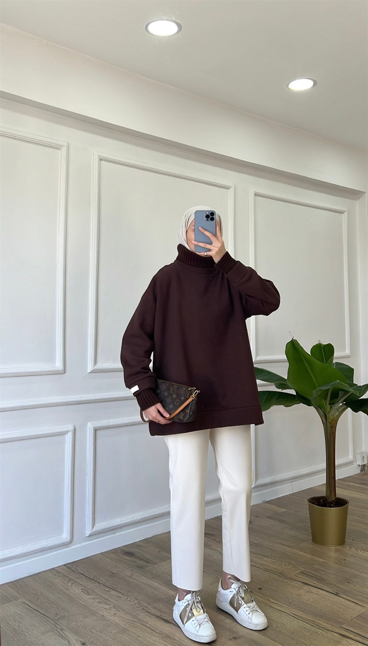 Acı Kahve - Fitilli Boğazlı Sweatshirt