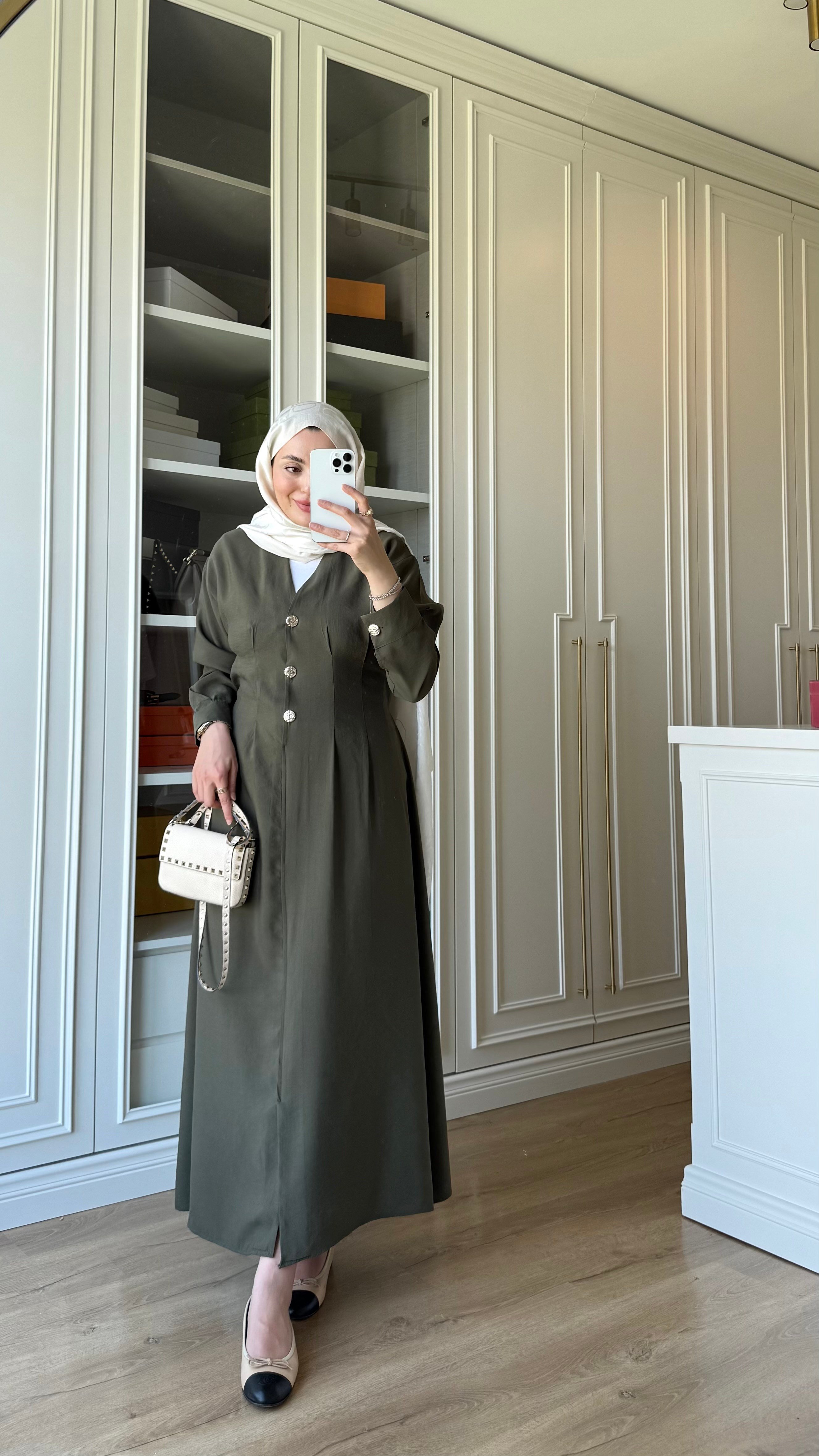 Bağlamalı Tensel Elbise Haki