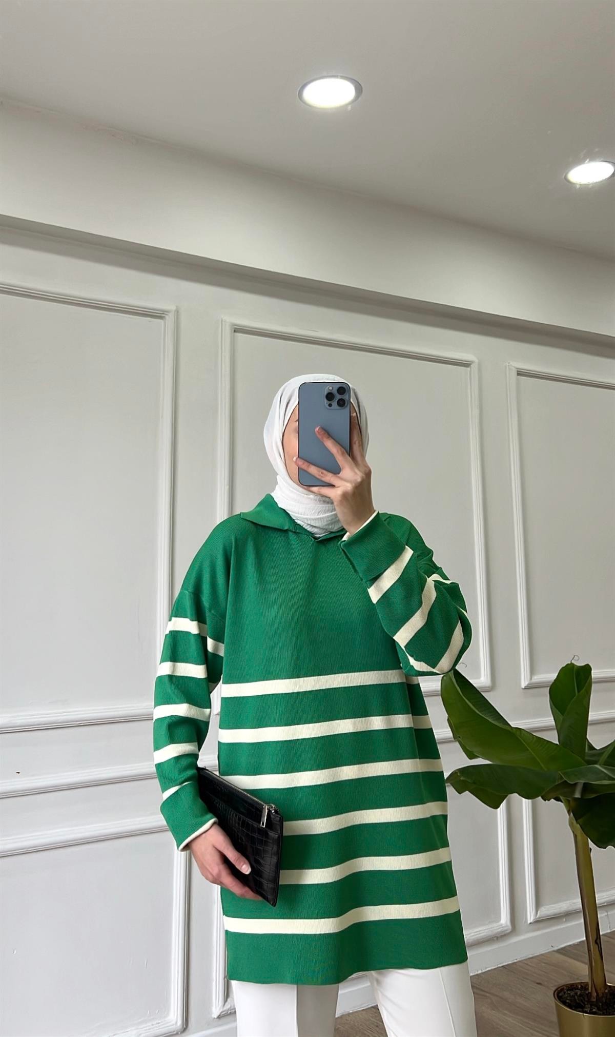 Benetton - Çizgili Merserize Tunik