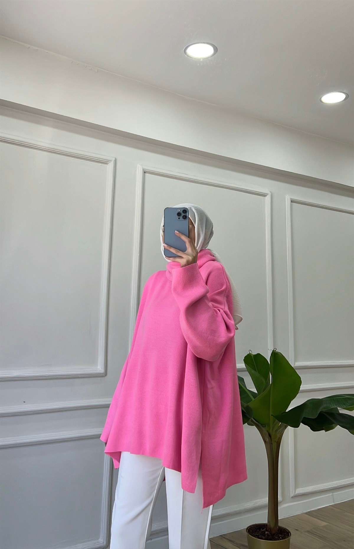 Boğazlı Kazak - Pembe