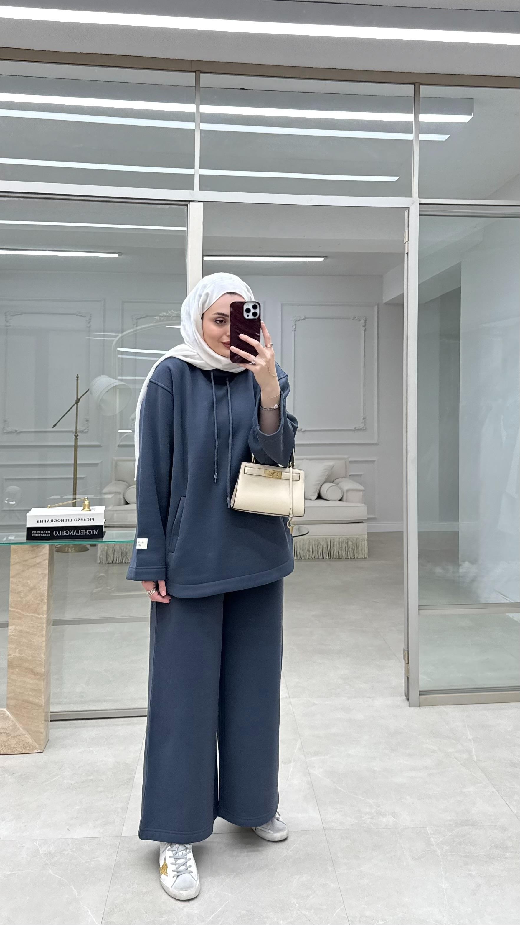 Boğazlı Üç İplik Takım Antrasit