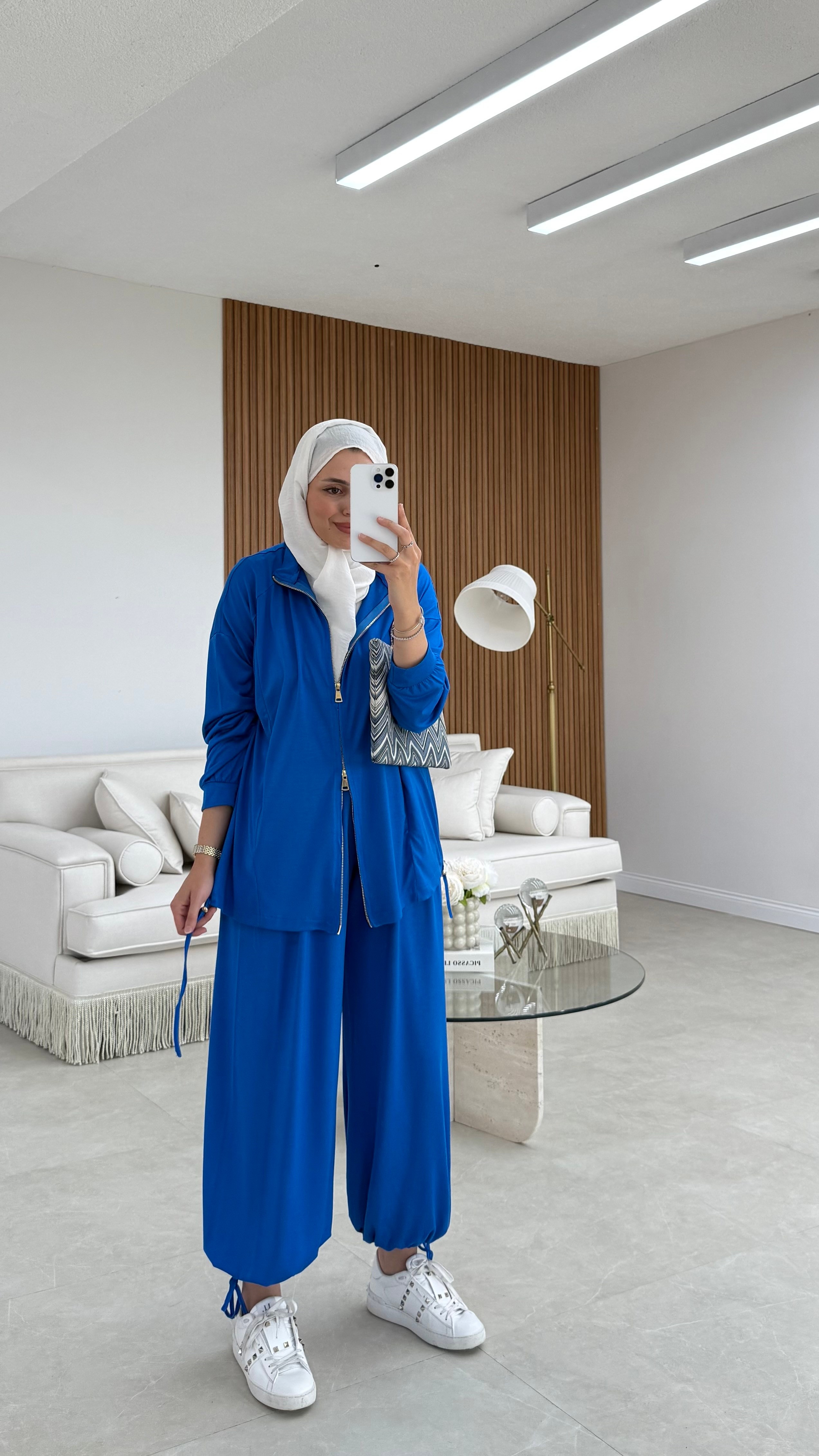 Çift Fermuarlı Oysh Takım Saks
