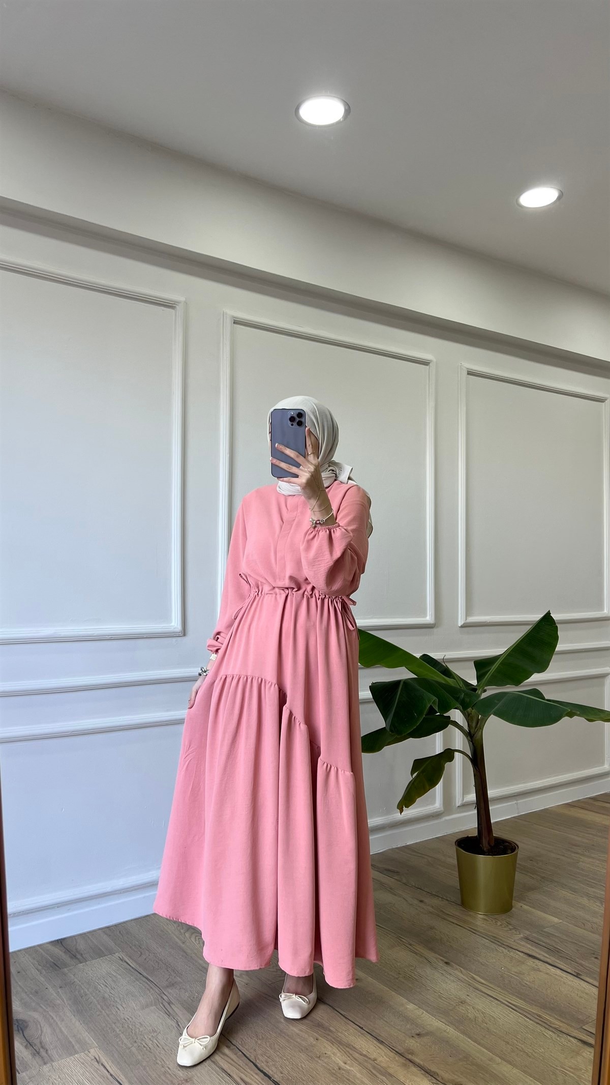 Flora Elbise - Pembe