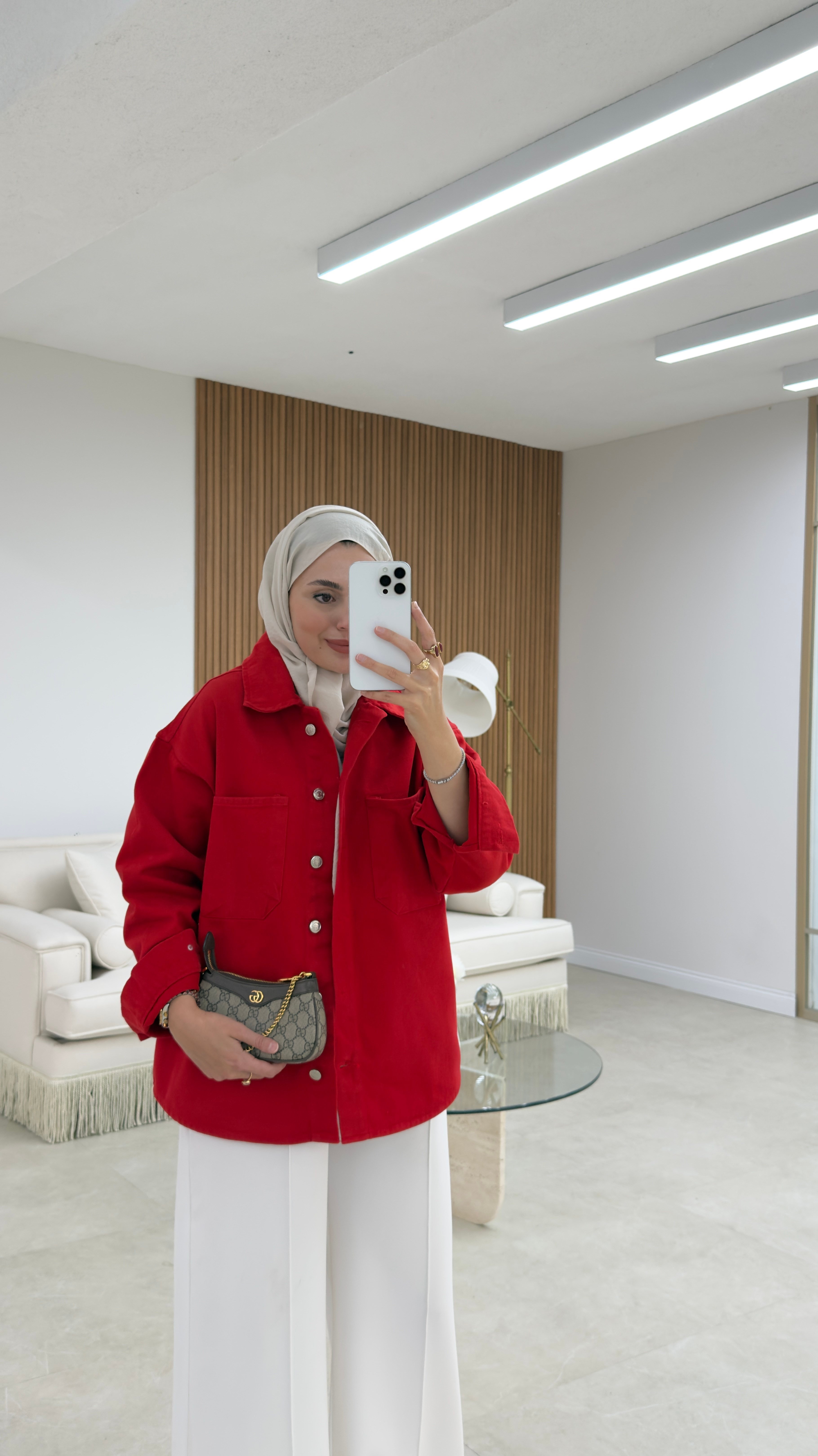 Gabardin Ceket Kırmızı