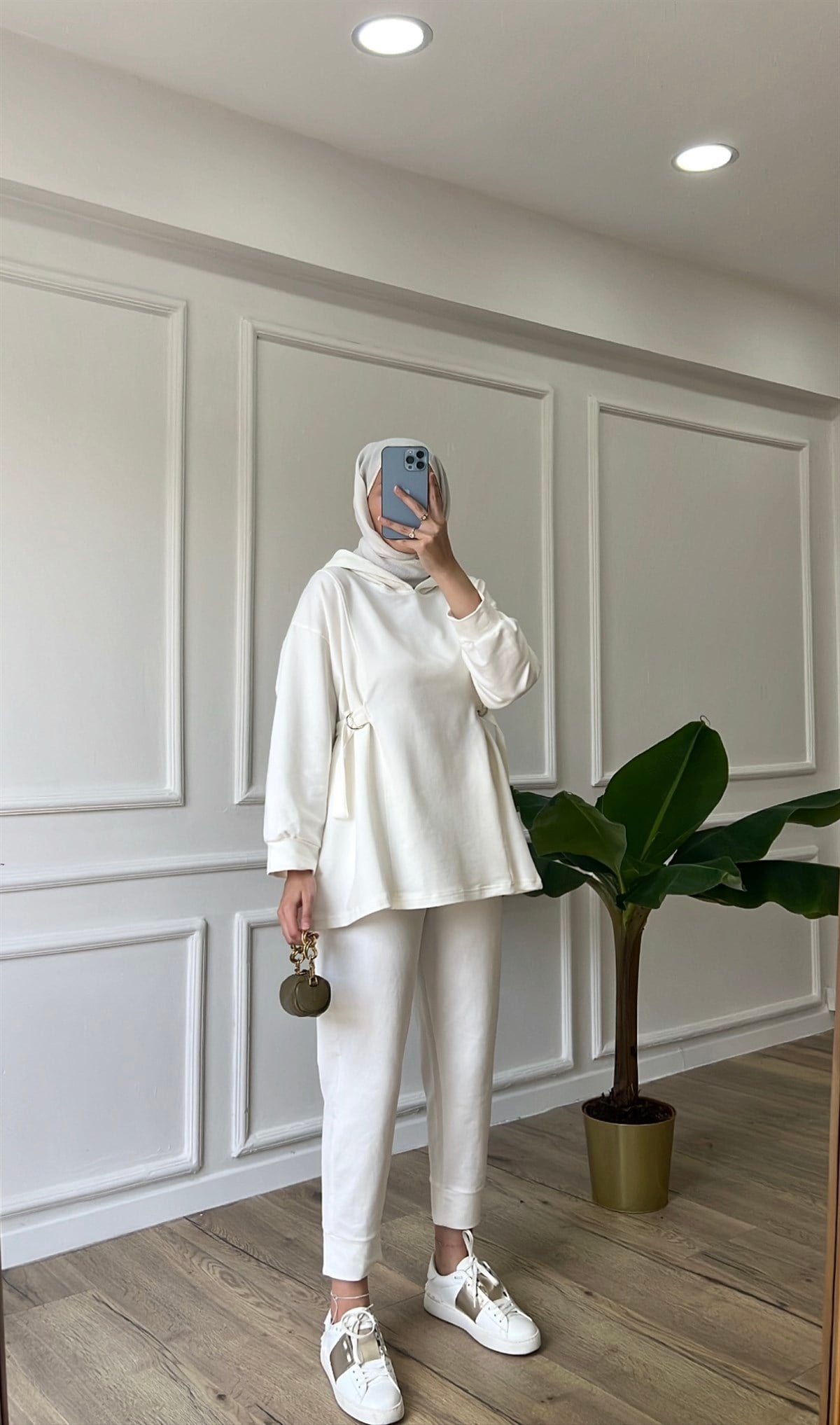 Kemerli Sweatshirt - Ekru