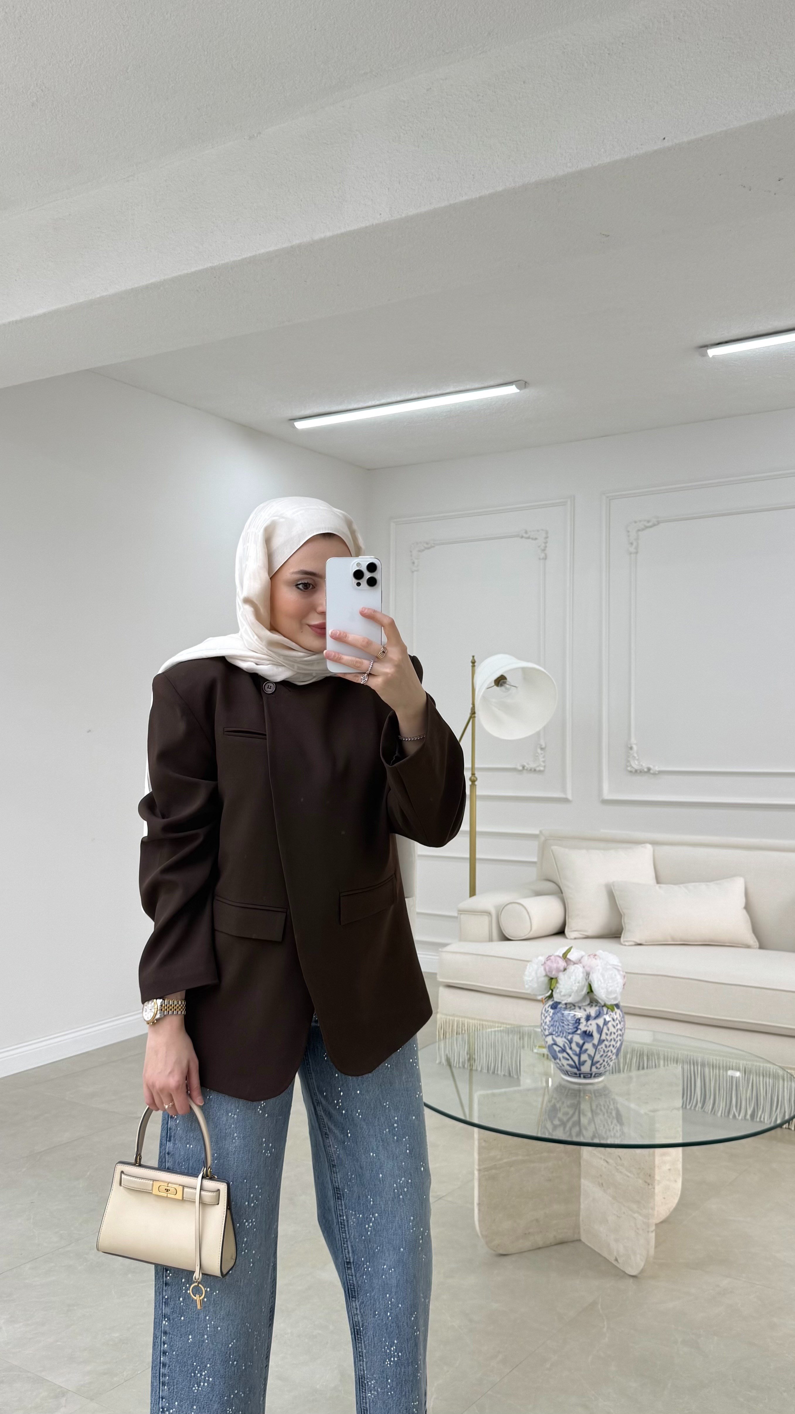 Luna Blazer Ceket Acı Kahve