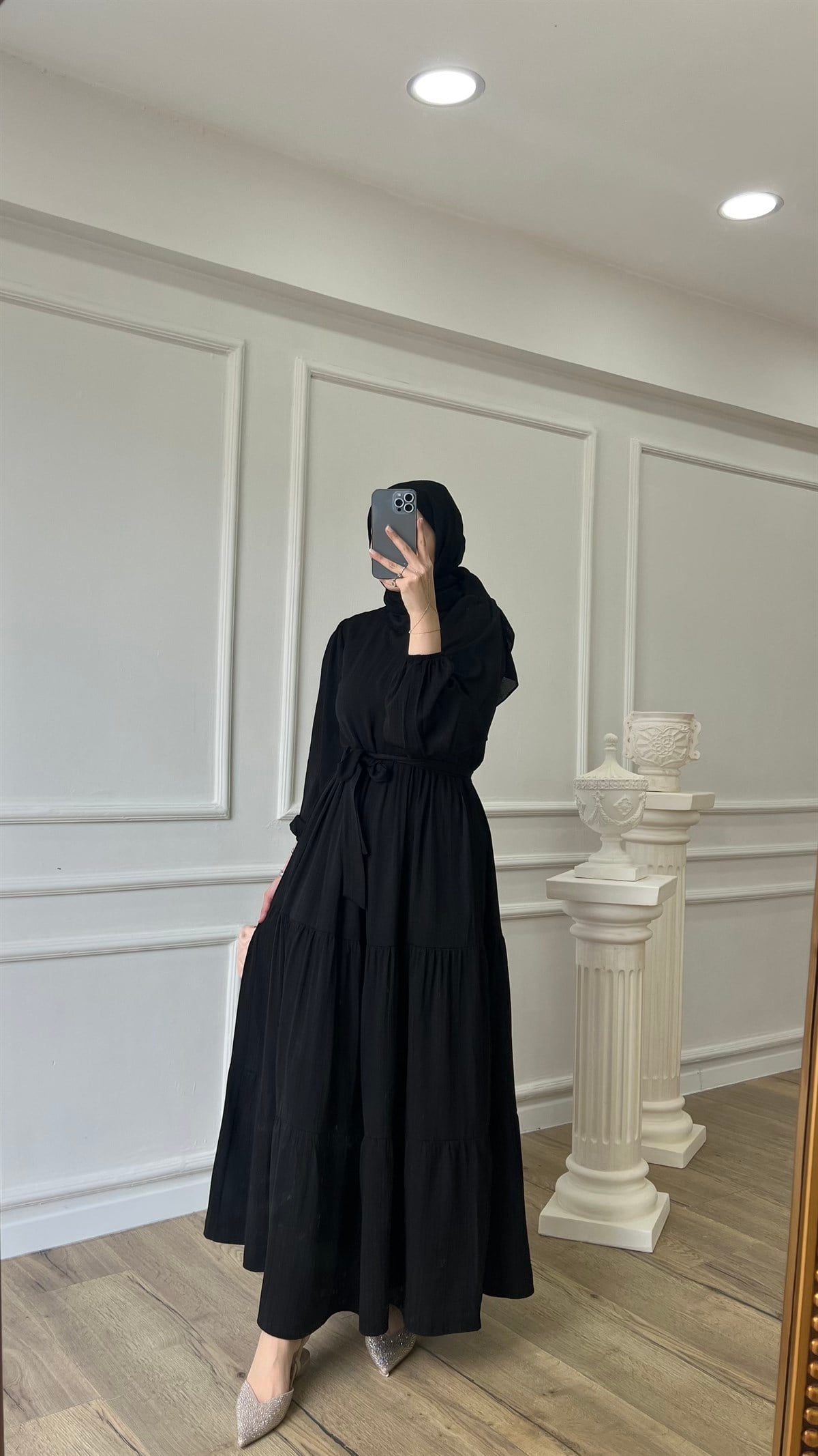 Müslin Elbise - Siyah