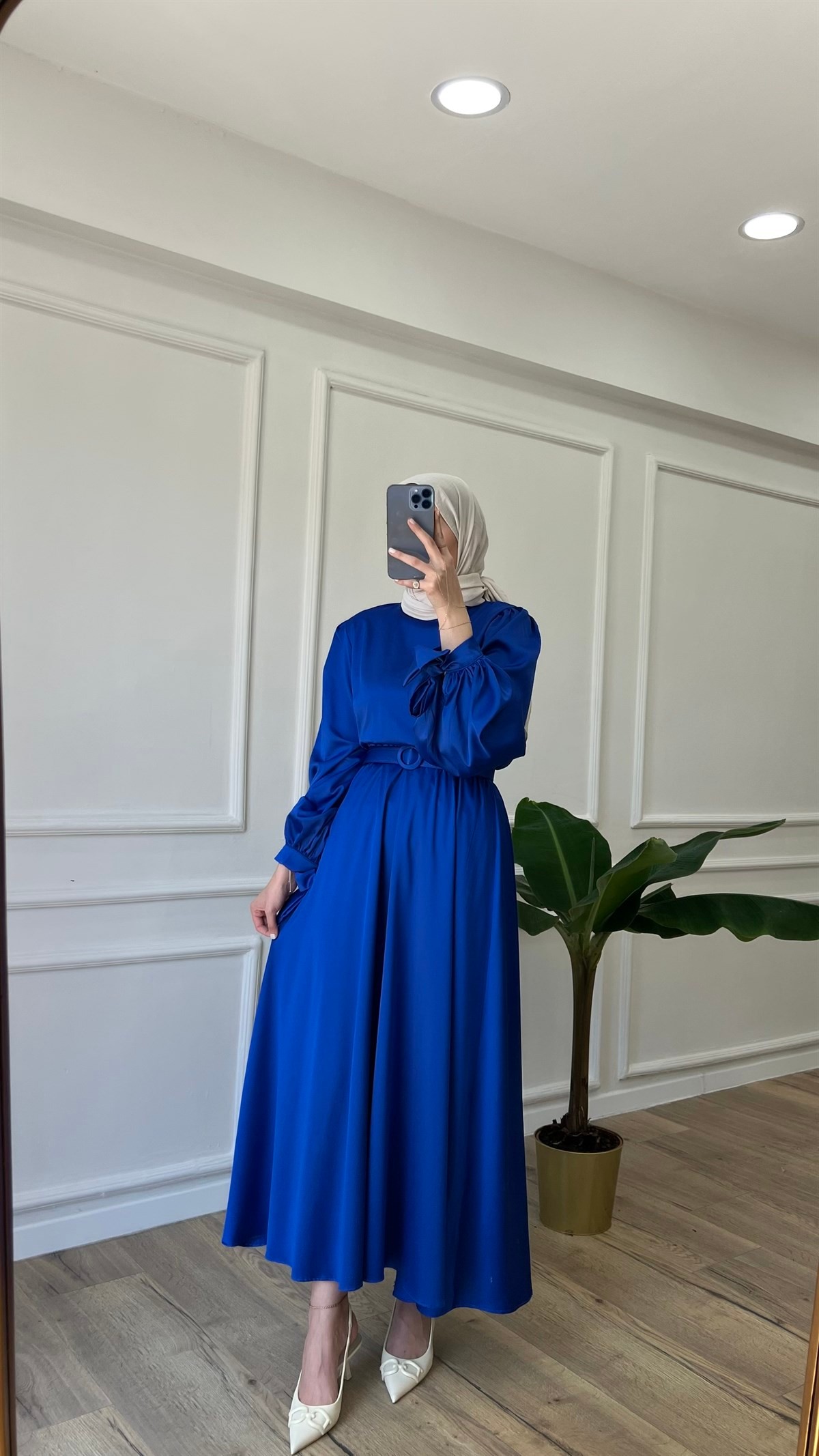 Saten Elbise - Saks