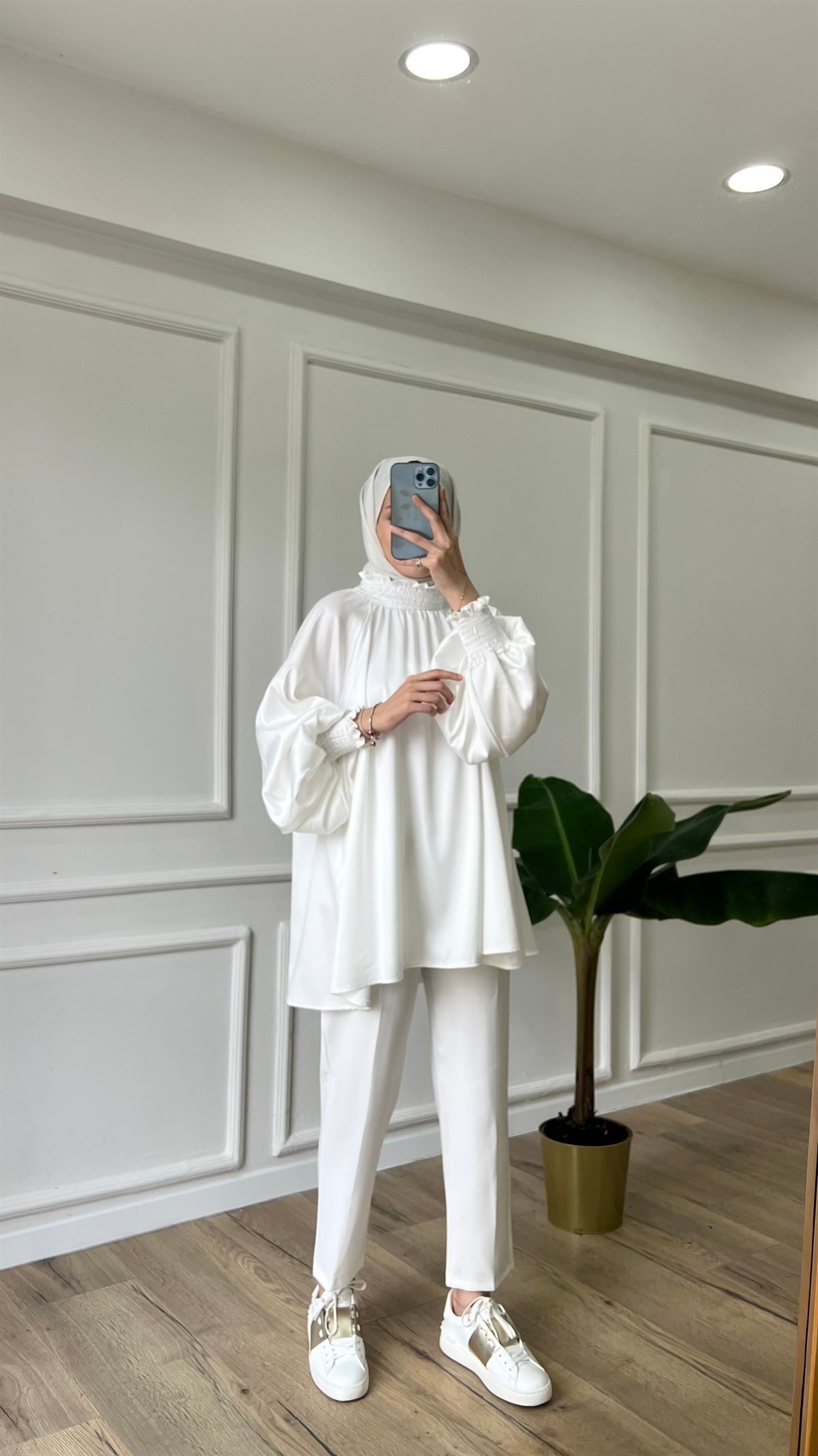 Saten Tunik - Beyaz