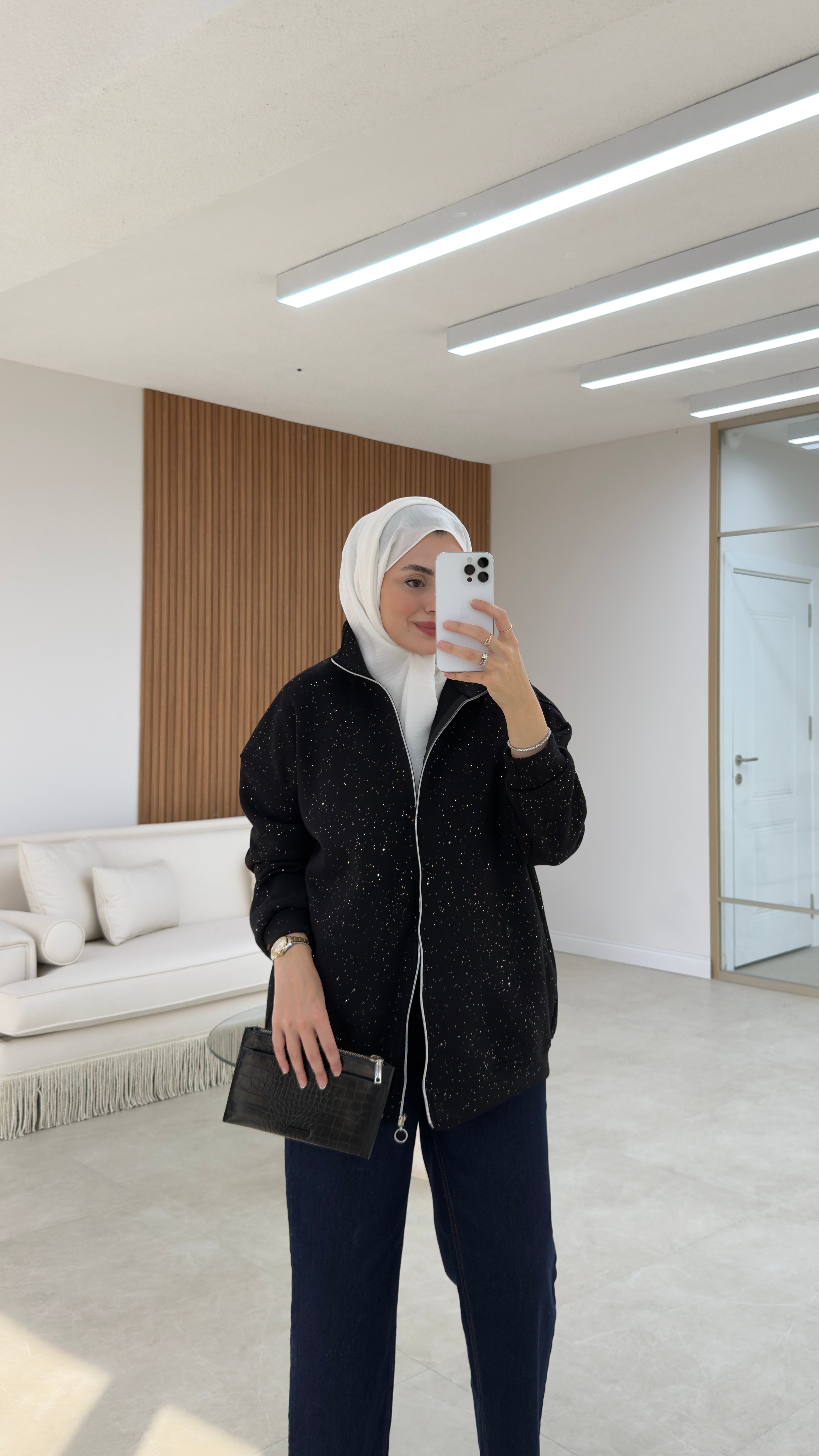 Simli Hırka Siyah